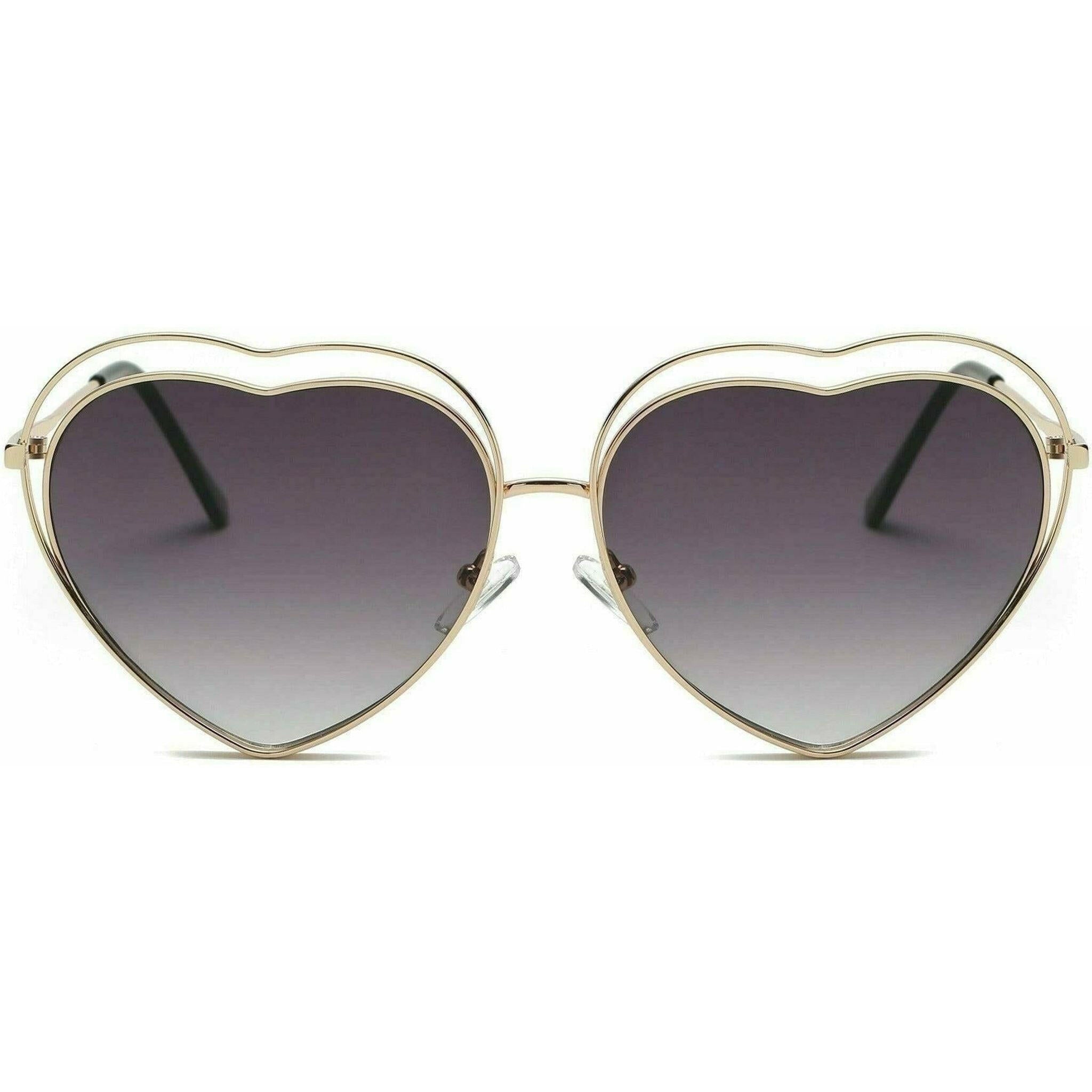 Astrid Metal Funky Hipster Heart Shape Fashion Sunglasses.