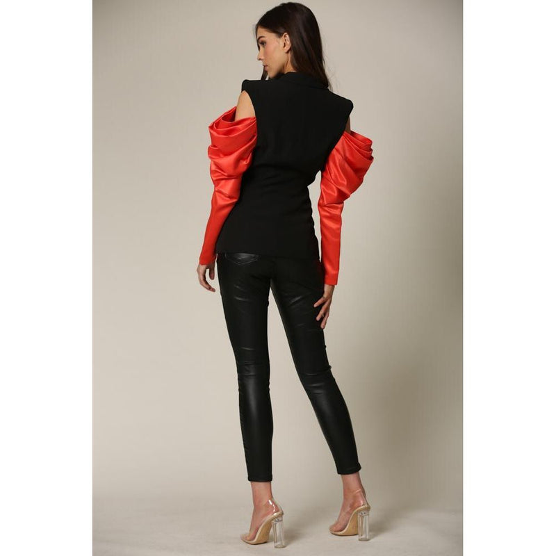 Roxy- Satin Contrast Blazer.