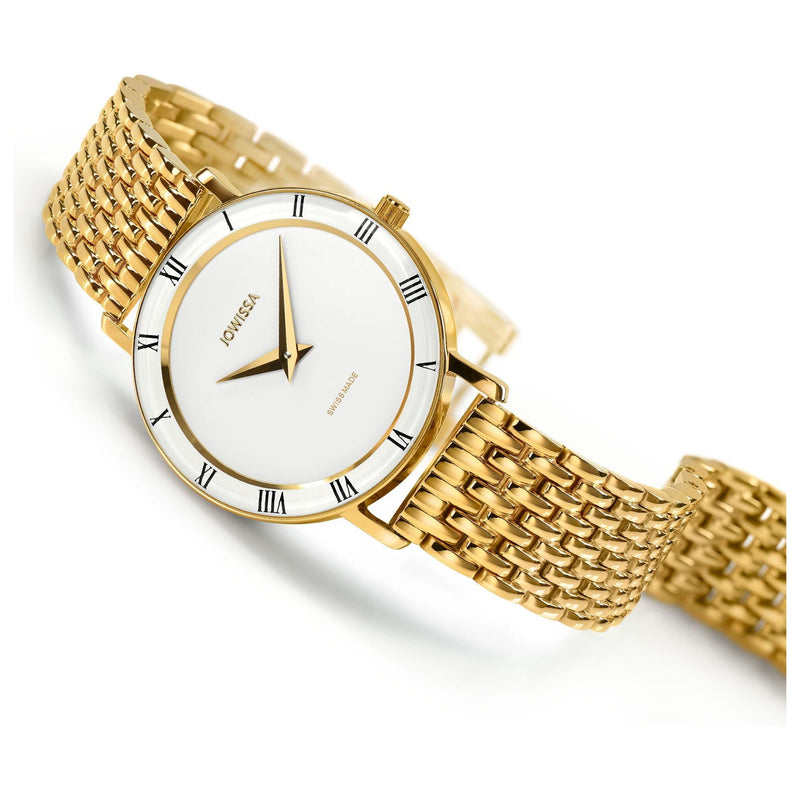 Roma Swiss Ladies Watch Gold White.