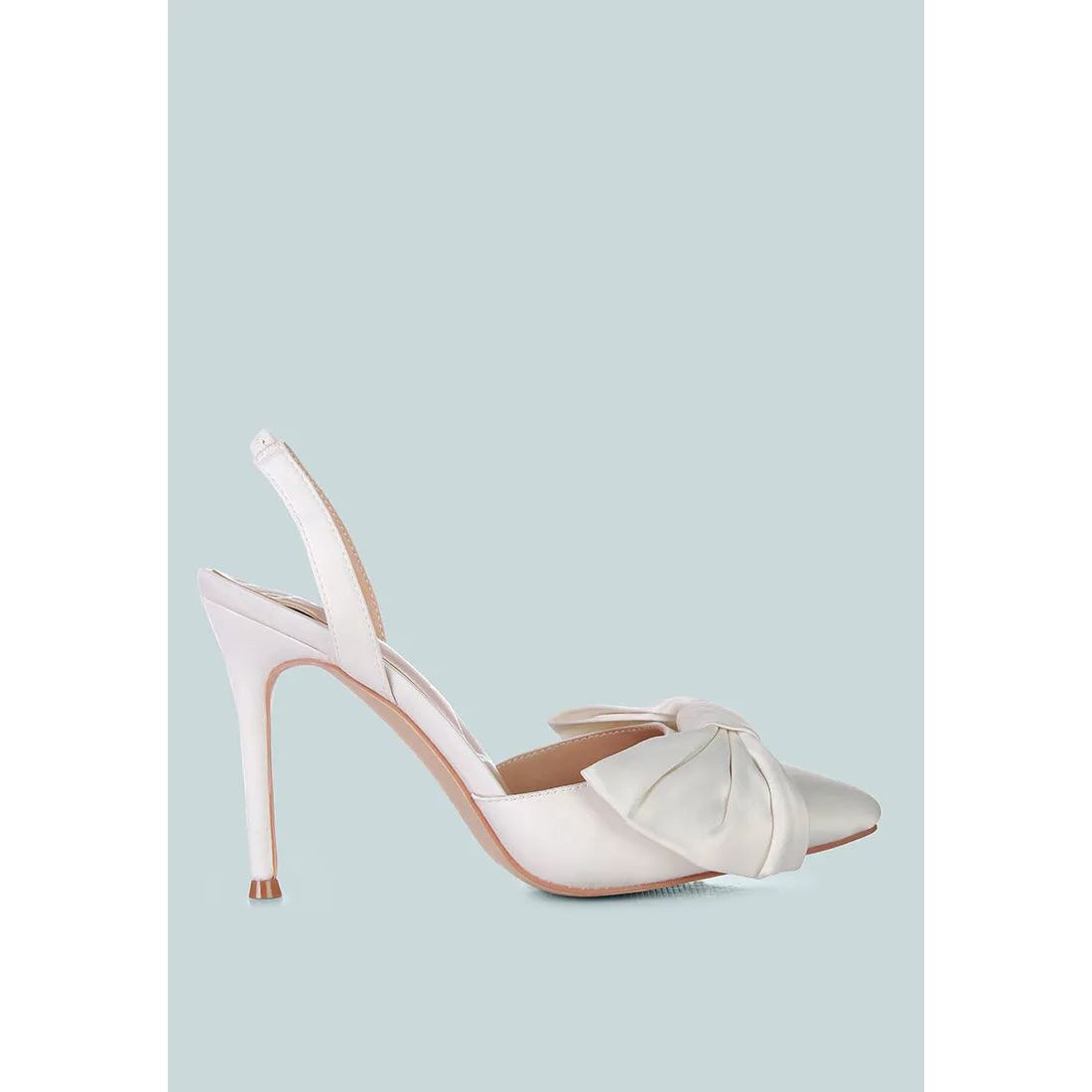 Smitten Bow Stiletto Heel Slingback Sandals.