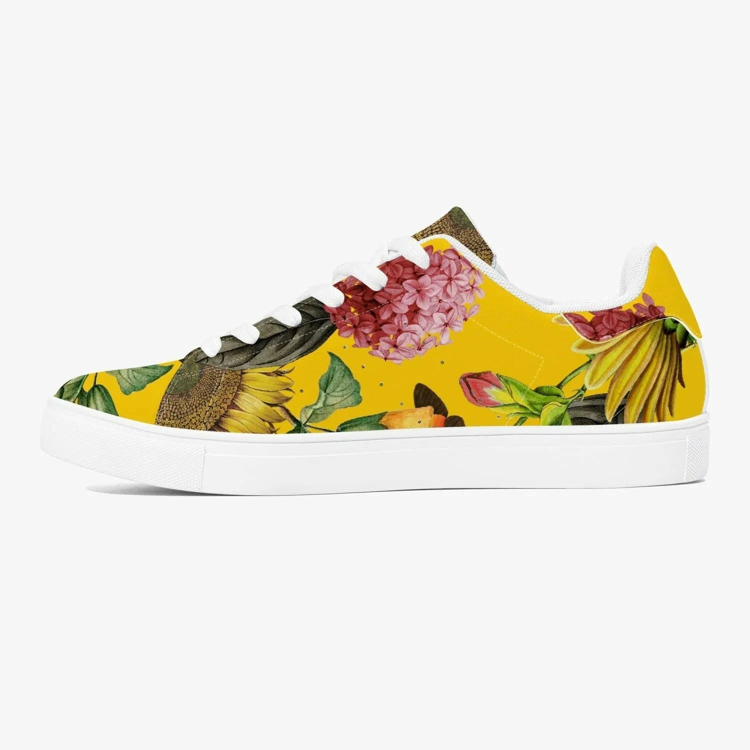 Jacki Easlick Sunflowers Low-Top Leather Sneakers.