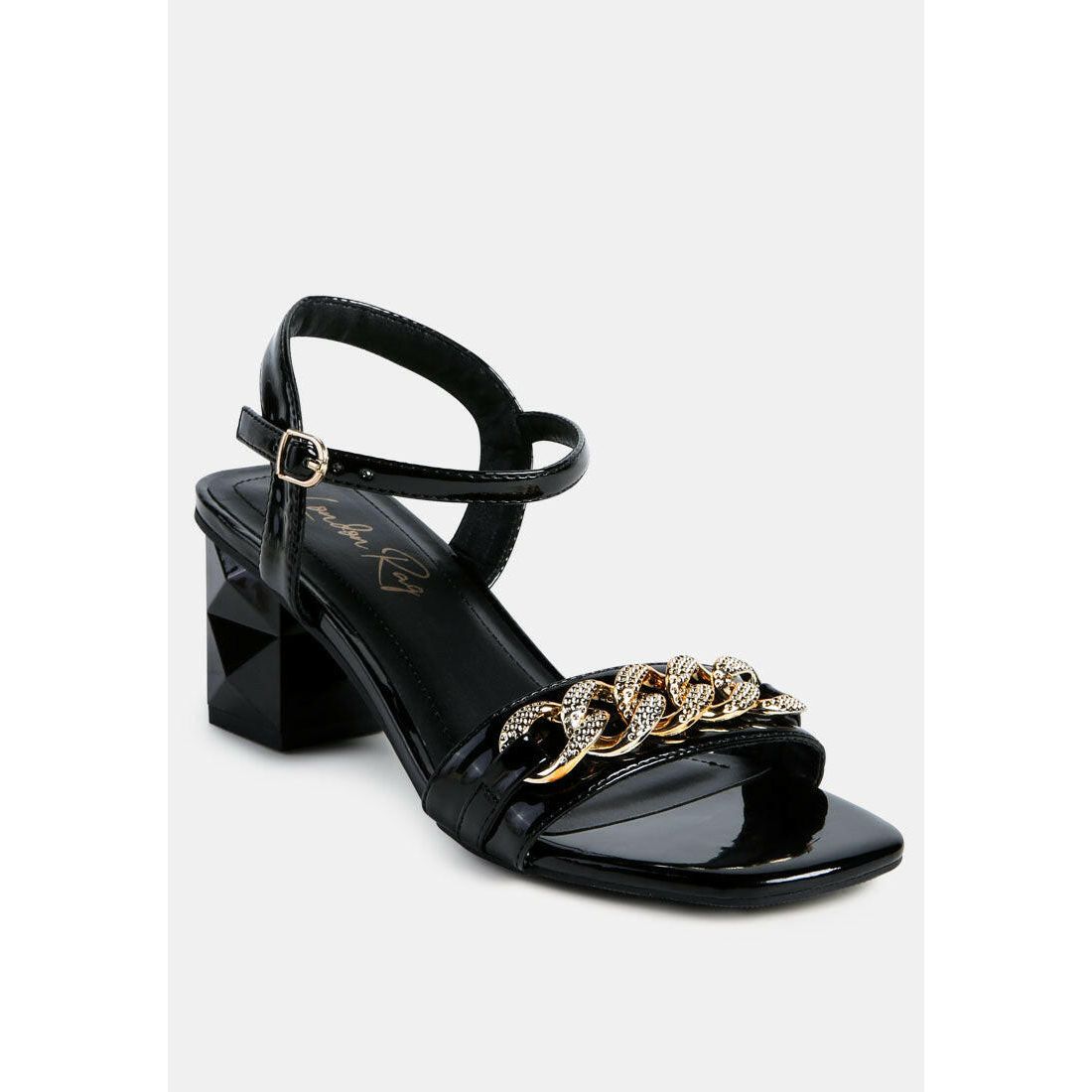 Illusion Metal Chain Link Fantasy Heel Sandals.