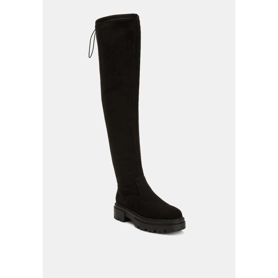 Drawstring High Knee Boots.