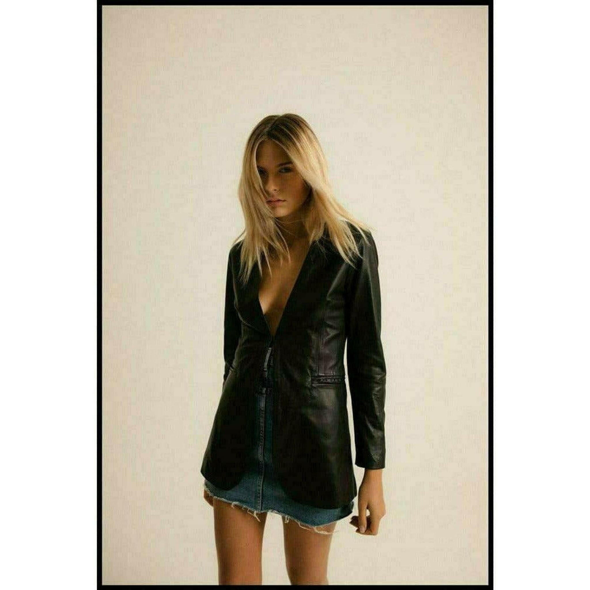 Basic Biker Leather Blazer.