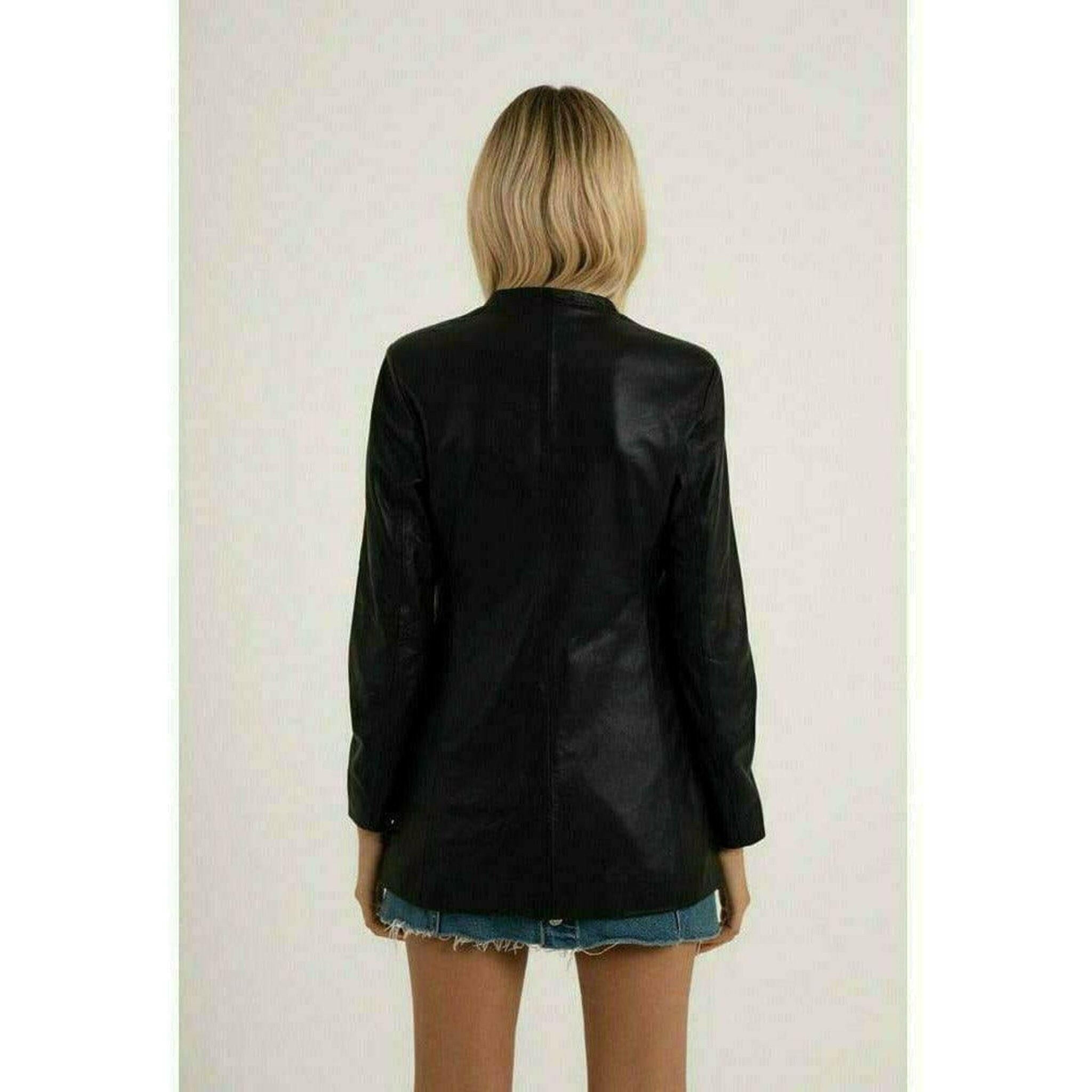 Basic Biker Leather Blazer.