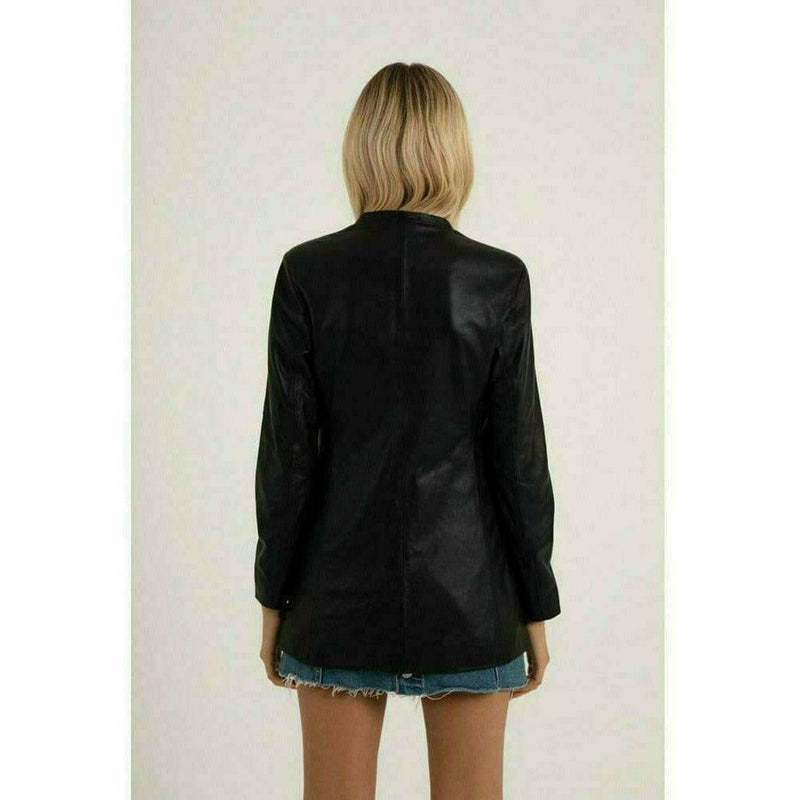 Basic Biker Leather Blazer