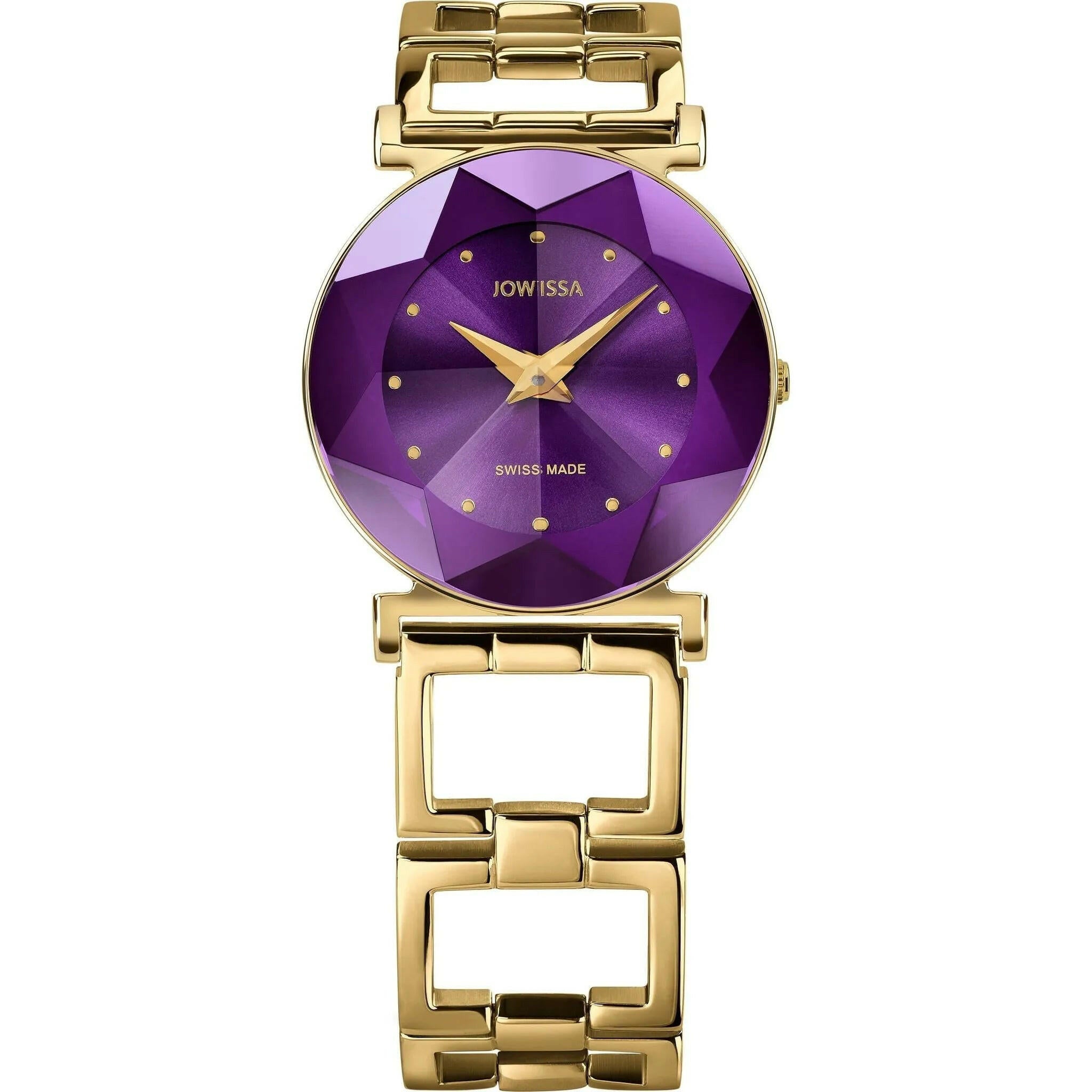 Facet Swiss Ladies Watch Gold Purple.