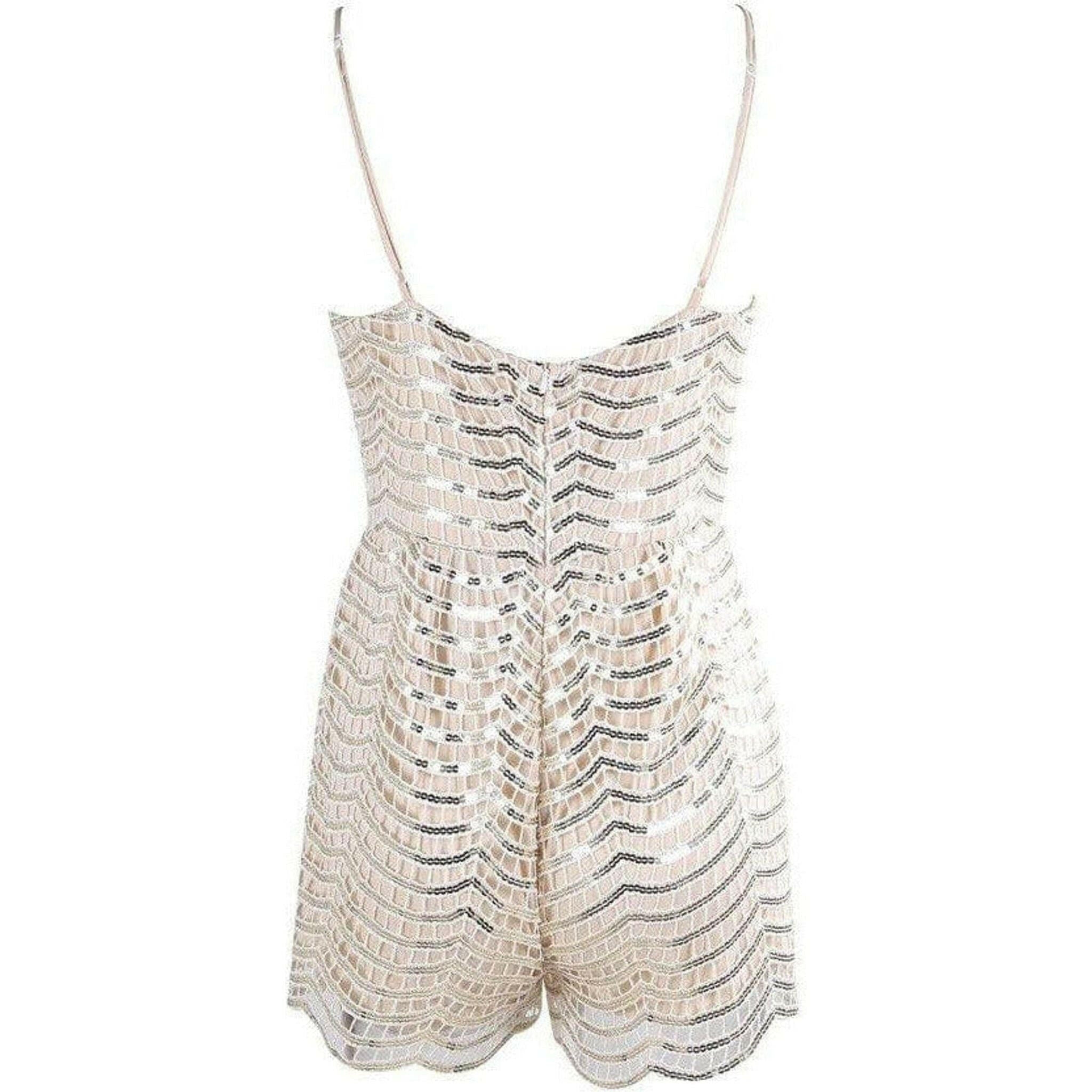 Beige Sequin Romper.