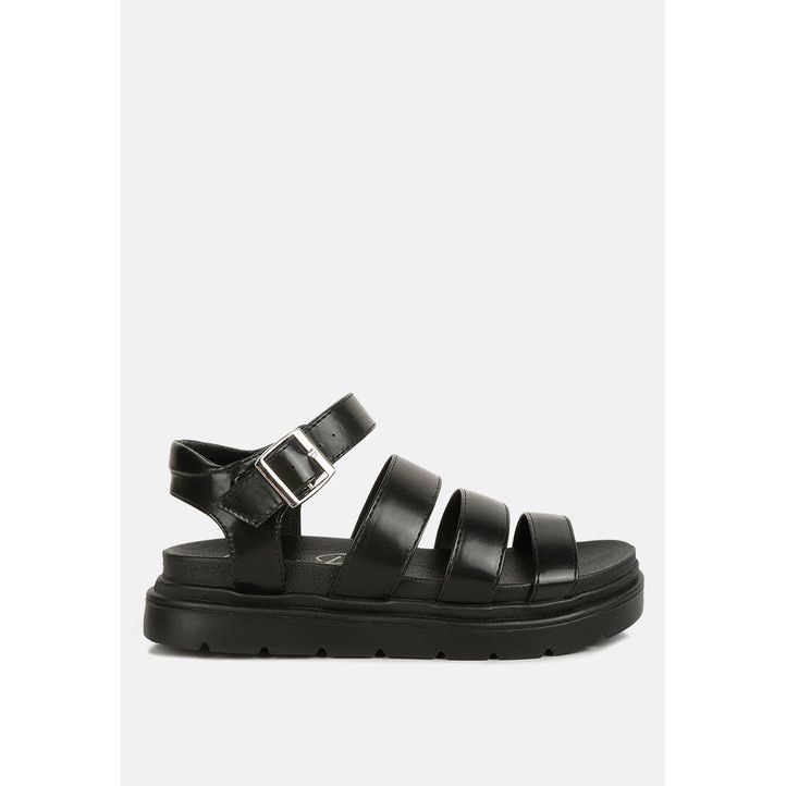 belcher faux leather gladiator sandals.