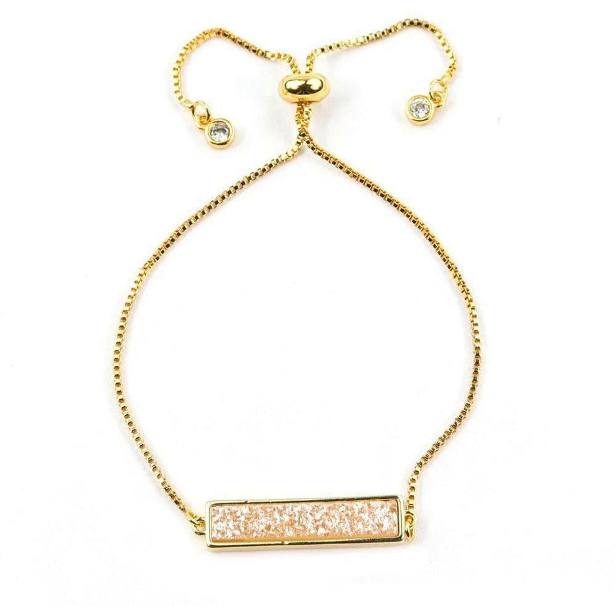 Bethany Druzy Bar Bracelet in Gold.