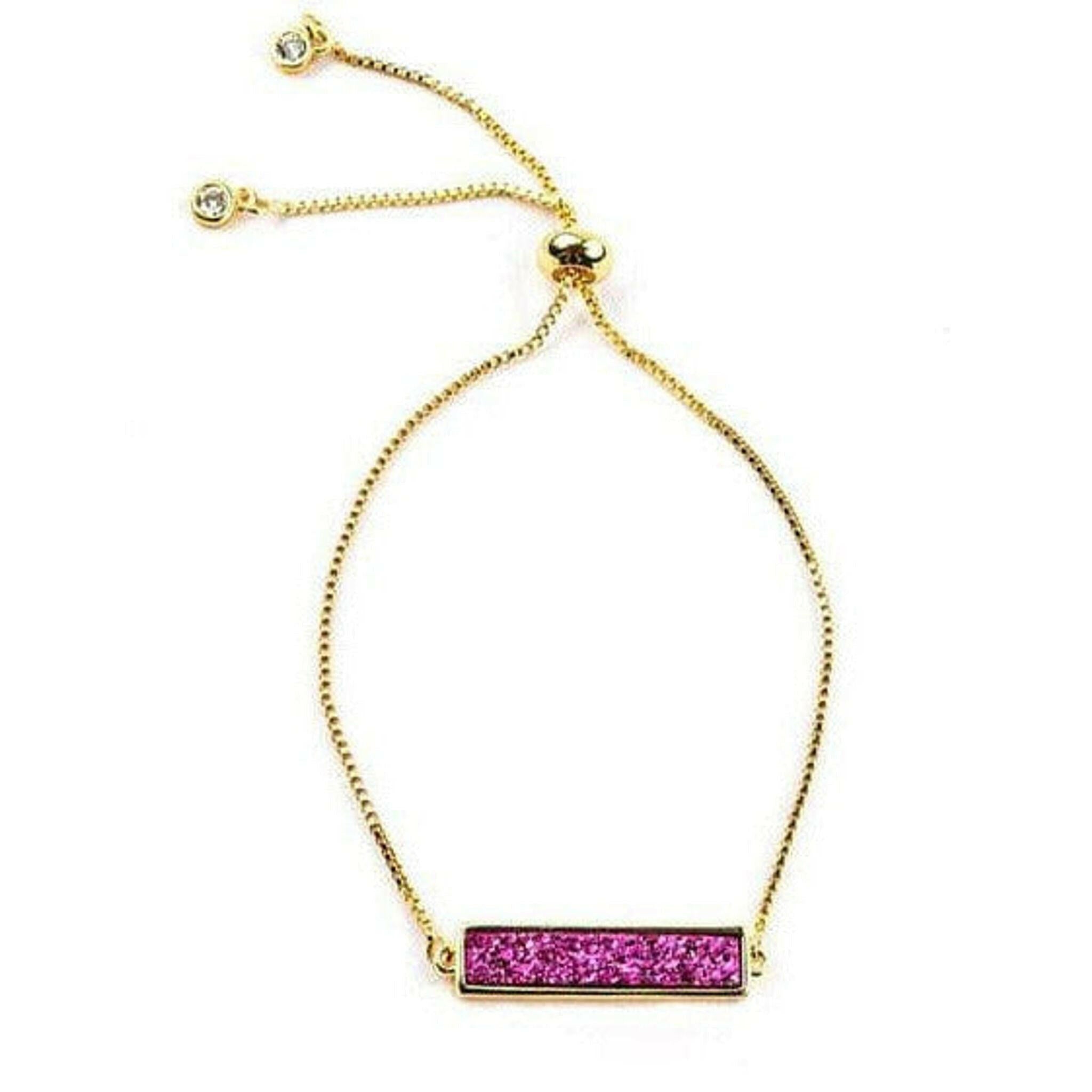 Bethany Druzy Bar Bracelet in Gold.