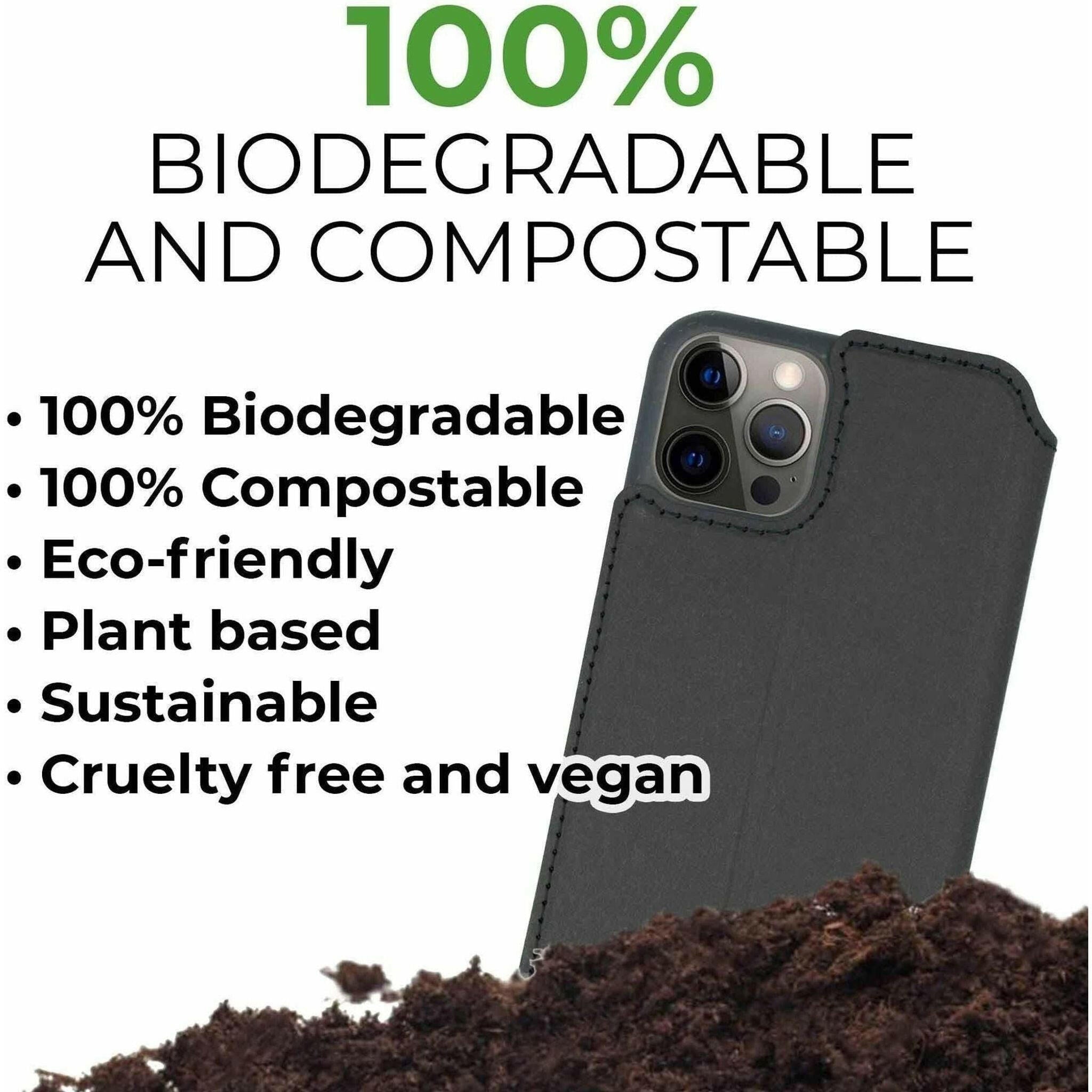 Biodegradable Flip Phone Case - Black.