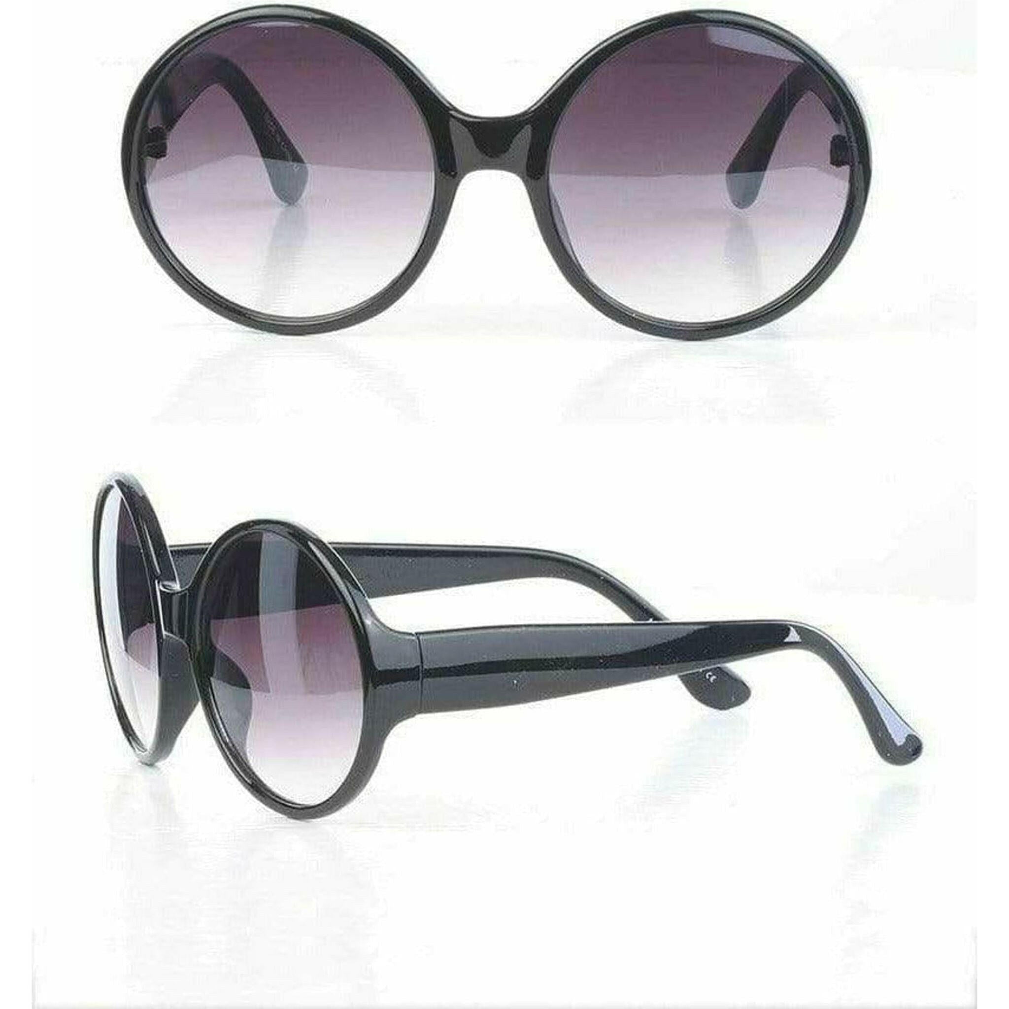 Black All Rounded Rimless Sunglasses.