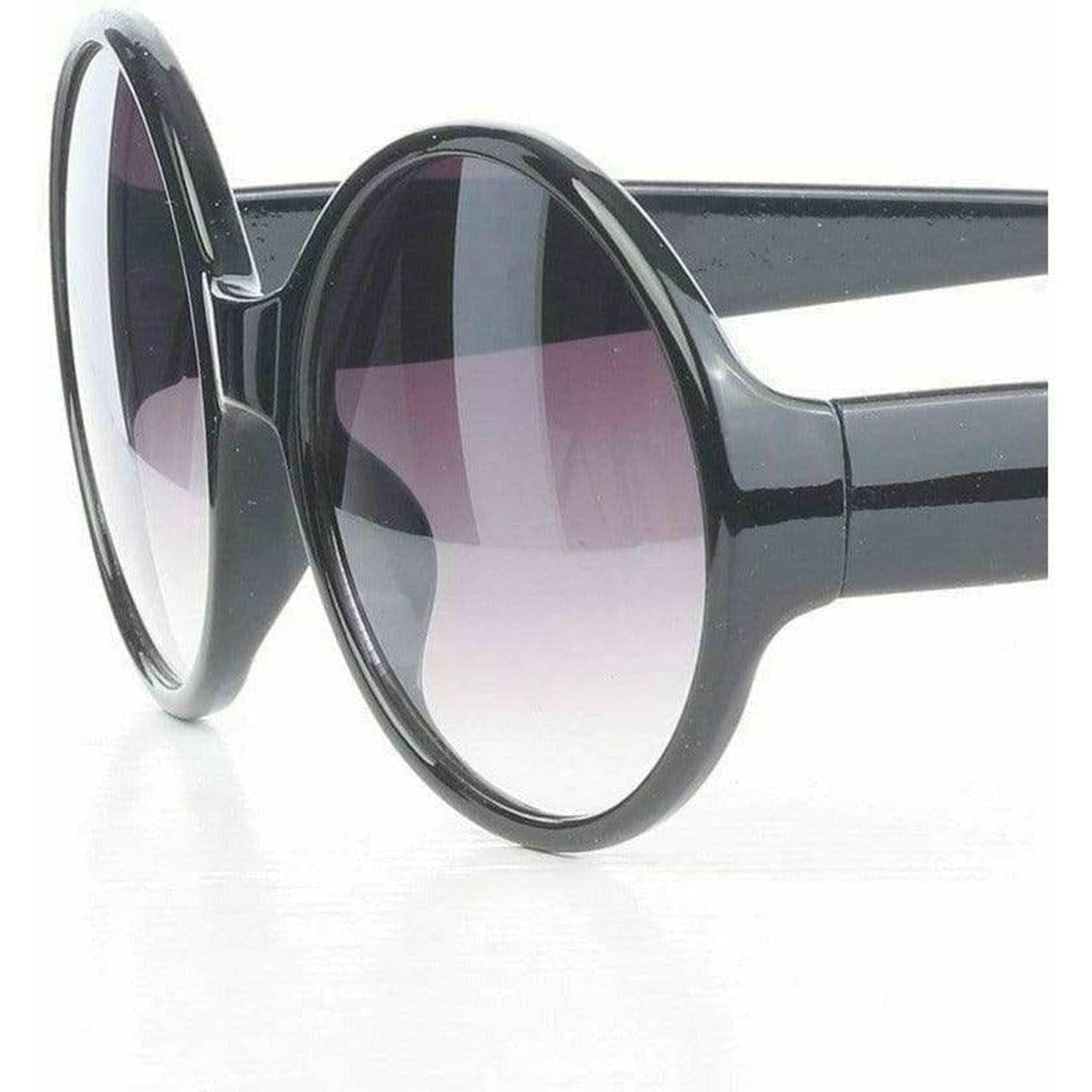 Black All Rounded Rimless Sunglasses.