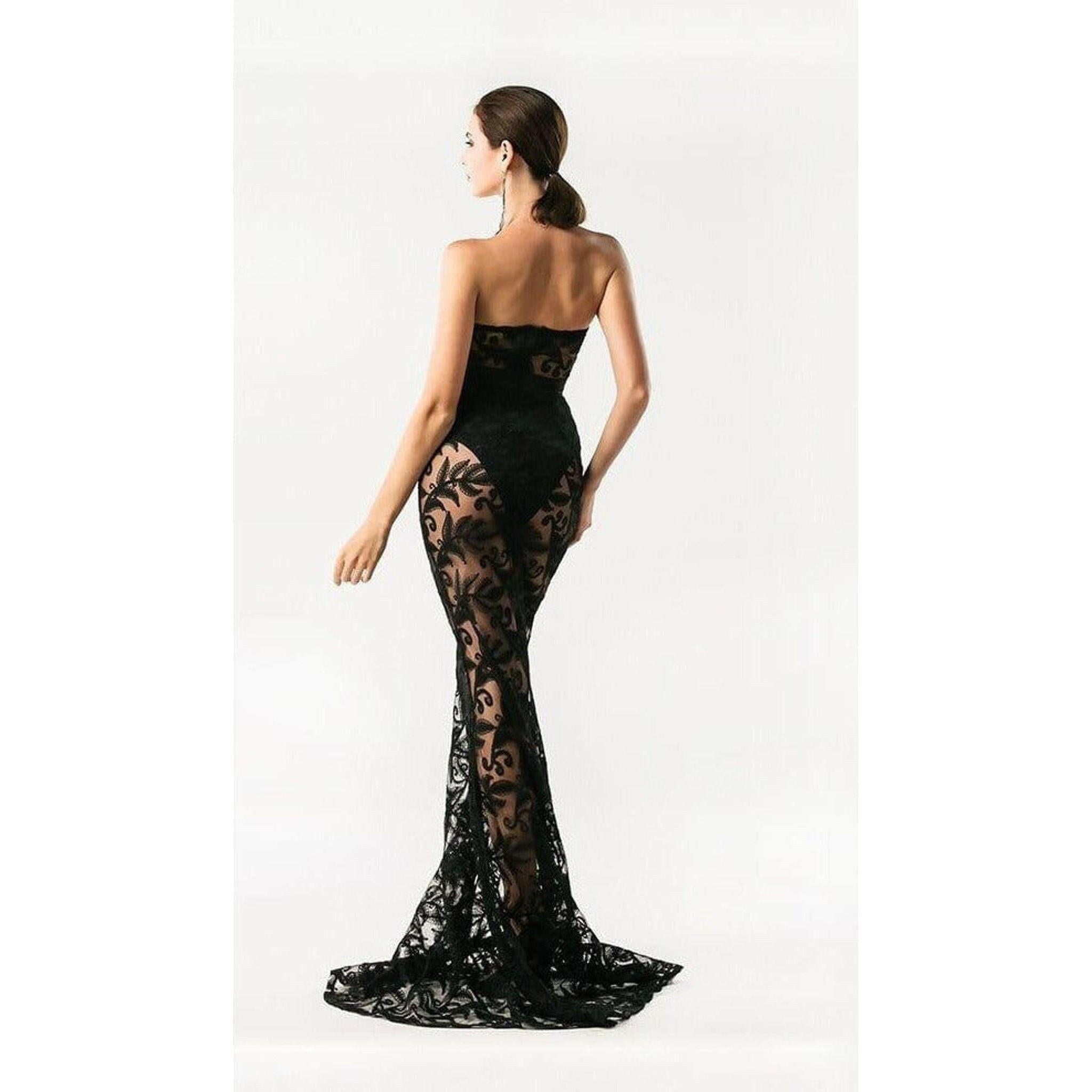 Black Lace Evening Gown.