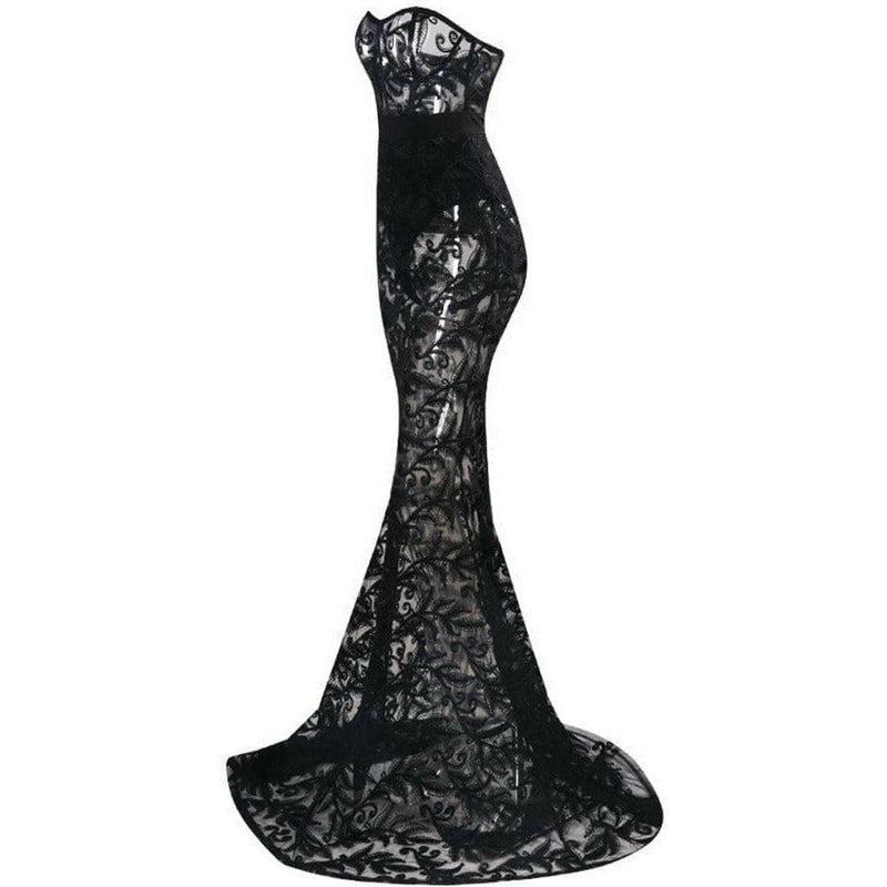 Black Lace Evening Gown