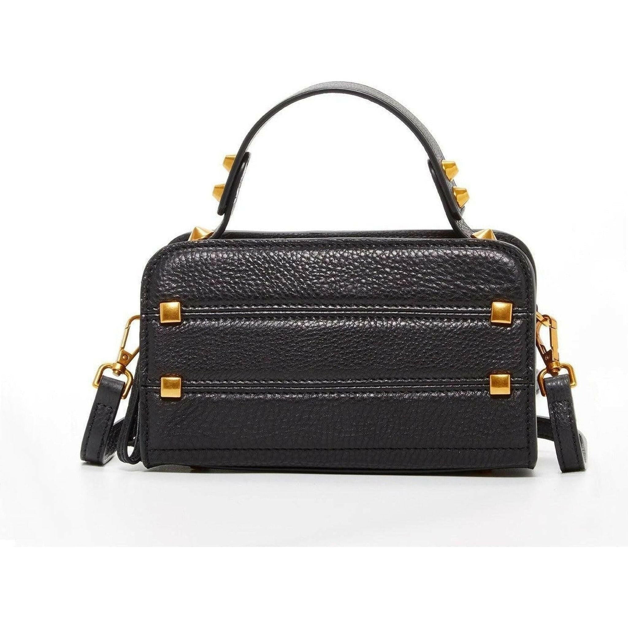 Black Leather Crossbody Bag.