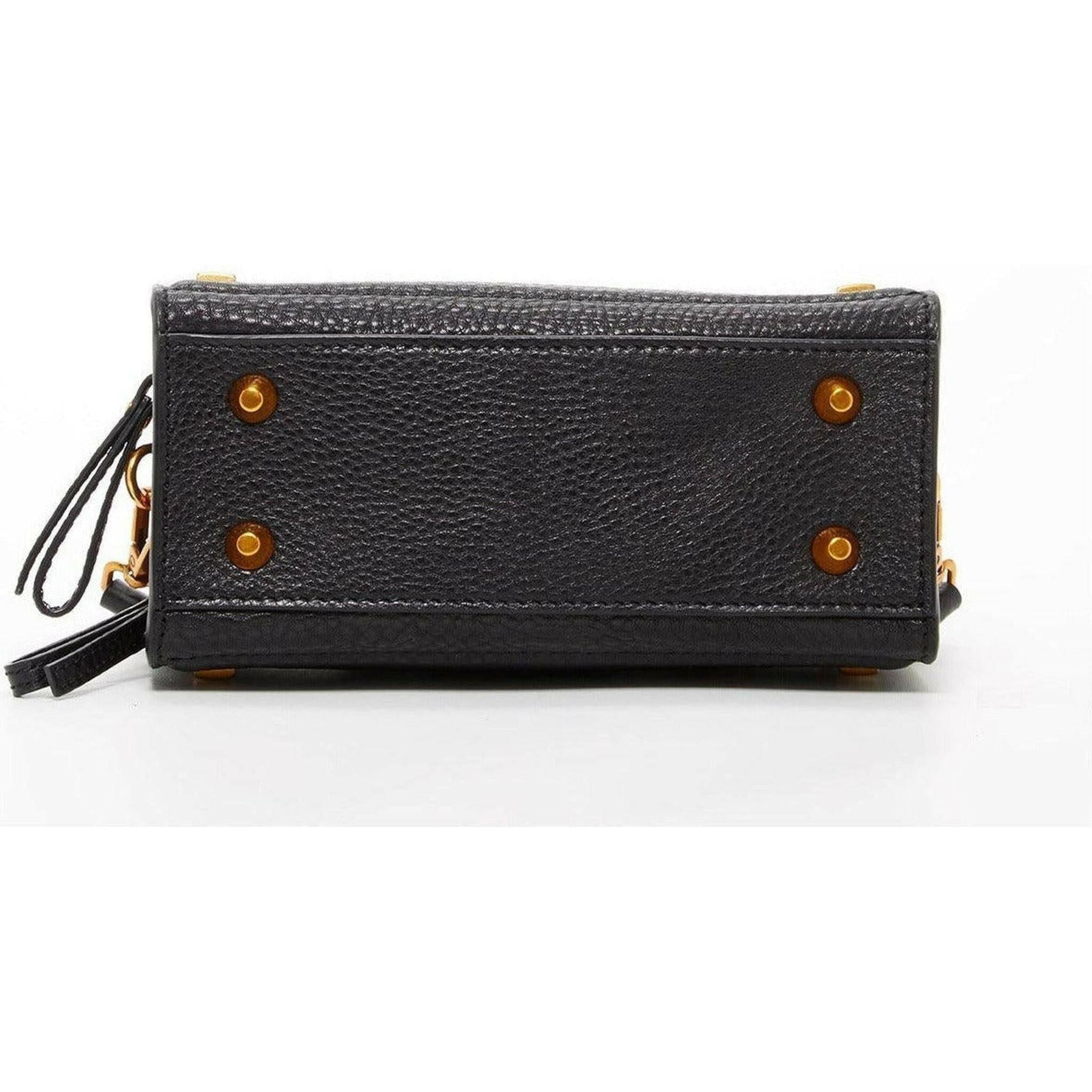 Black Leather Crossbody Bag.