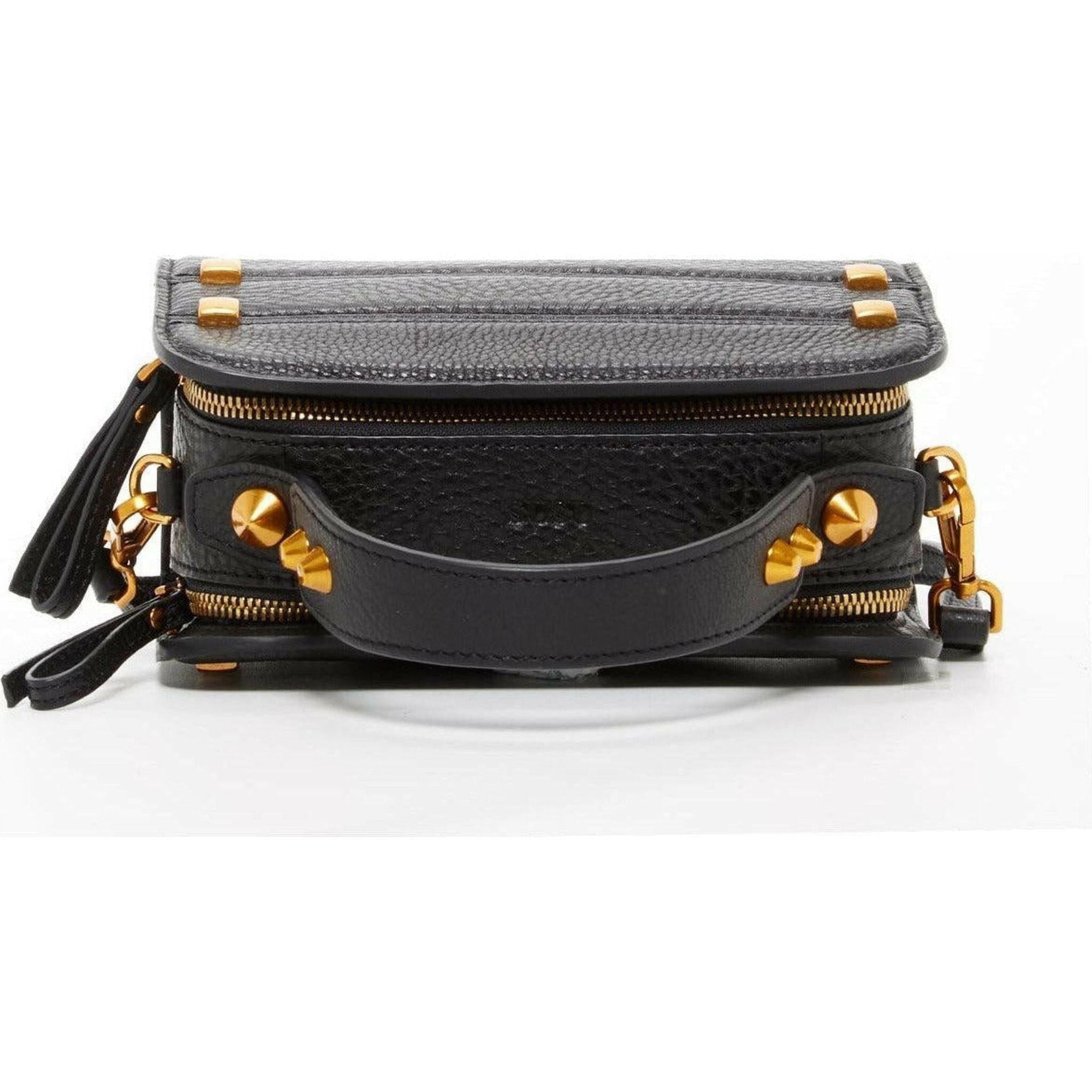 Black Leather Crossbody Bag.