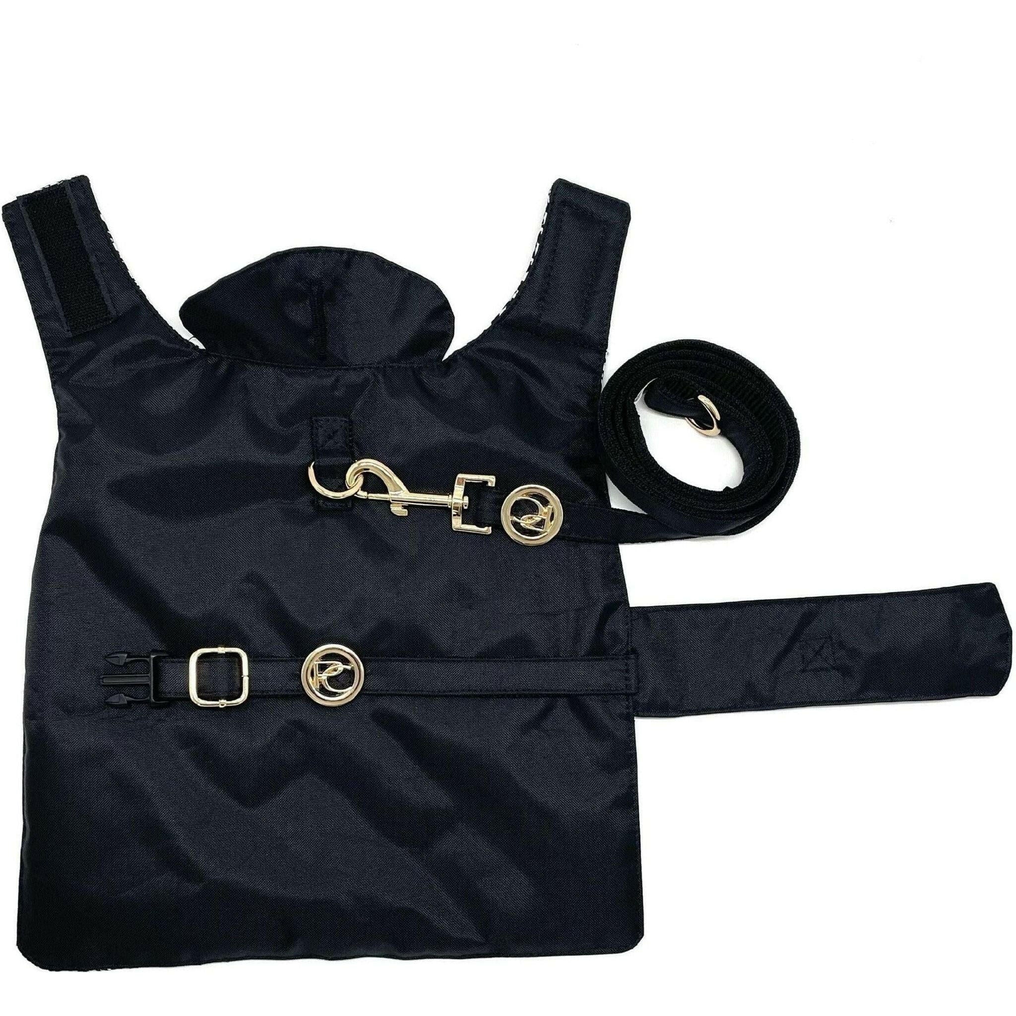 Black Rain Jacket Matching Leash.