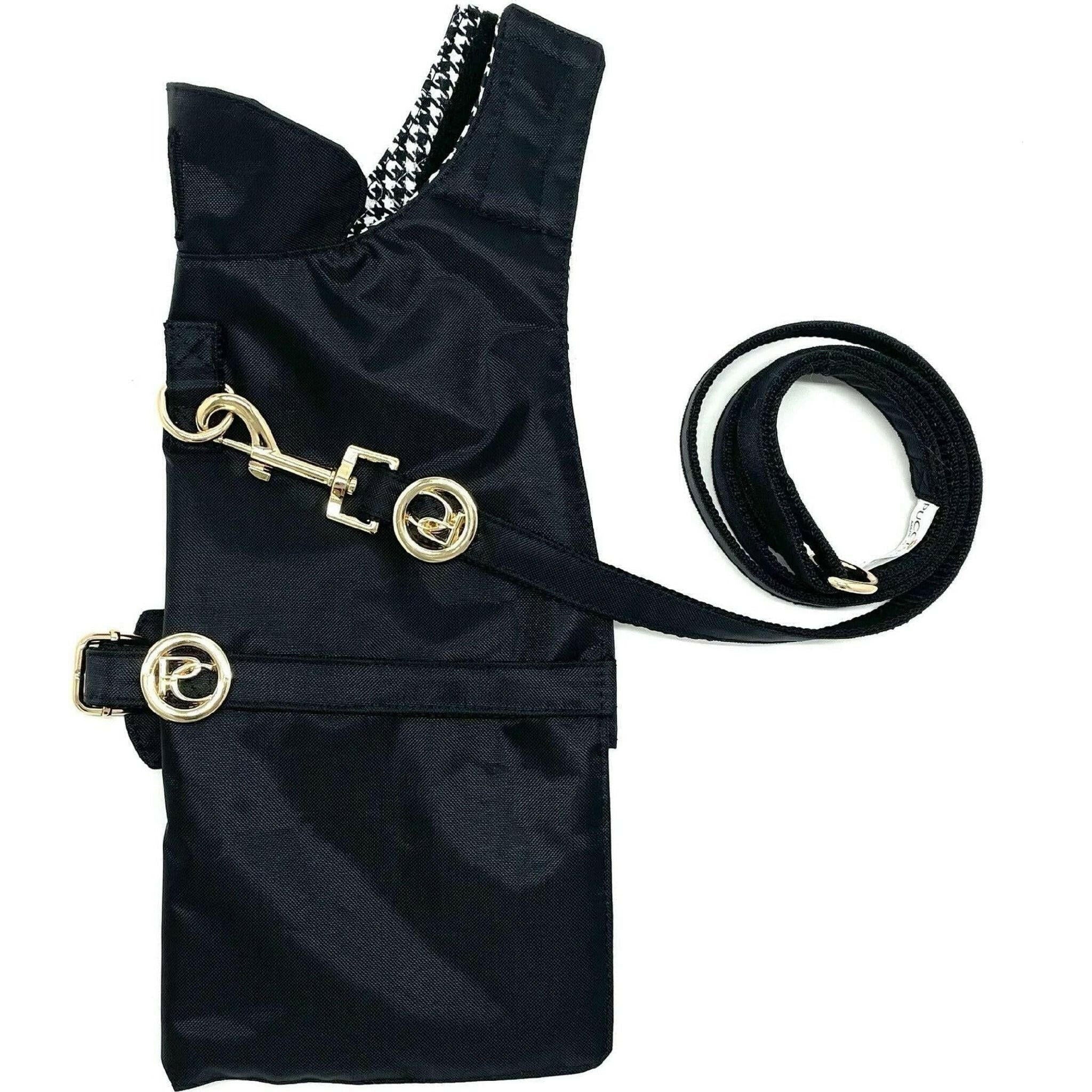 Black Rain Jacket Matching Leash.