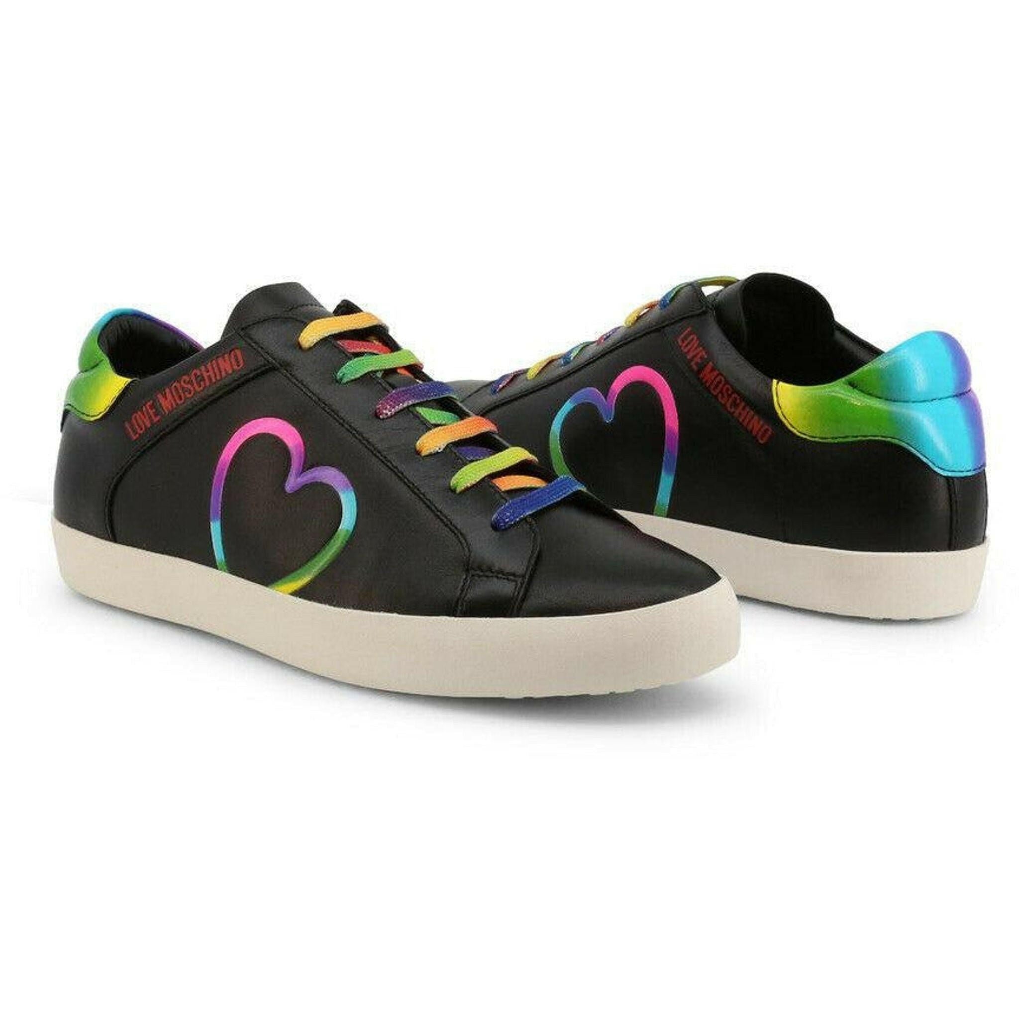 Black Rainbow Leather Sneakers.