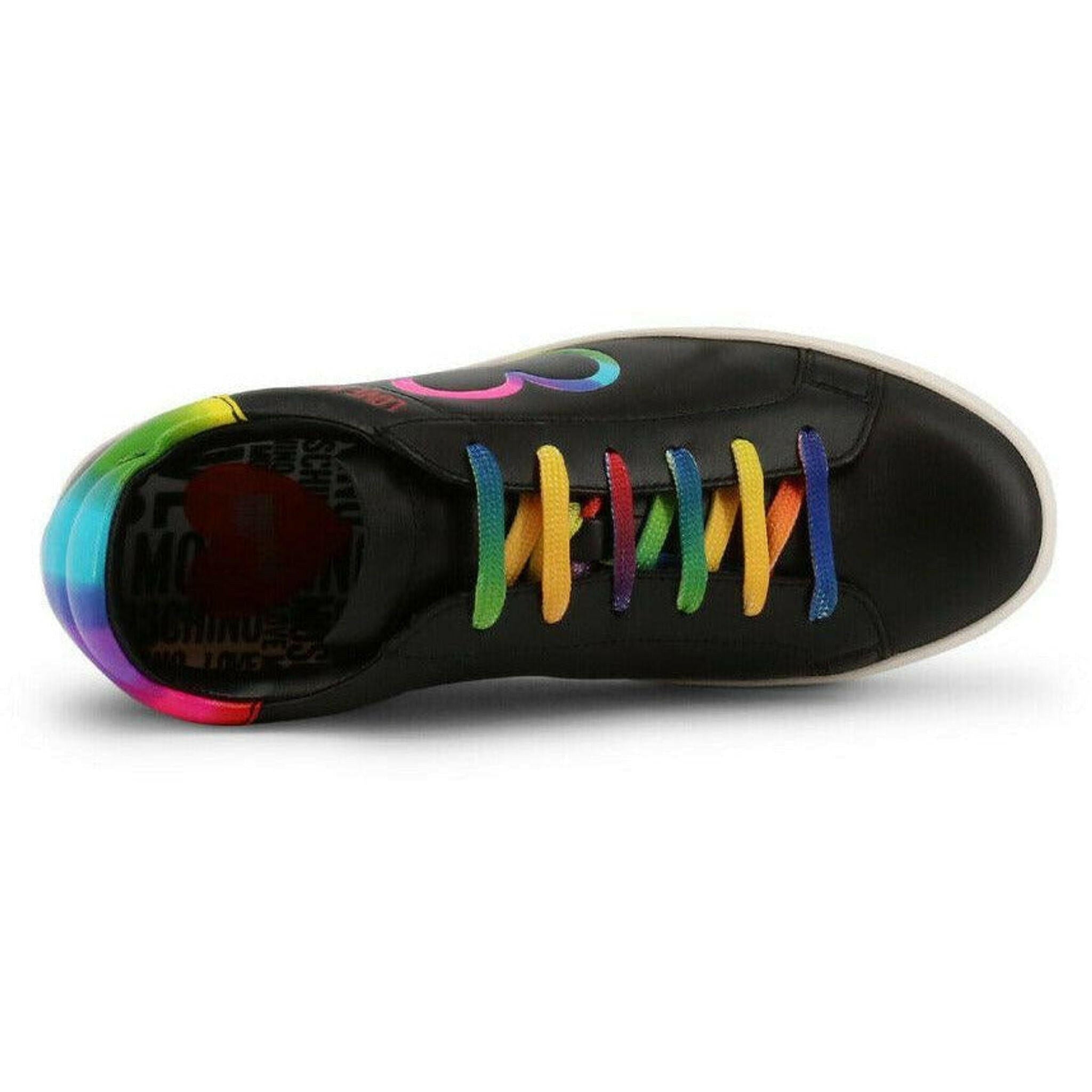 Black Rainbow Leather Sneakers.