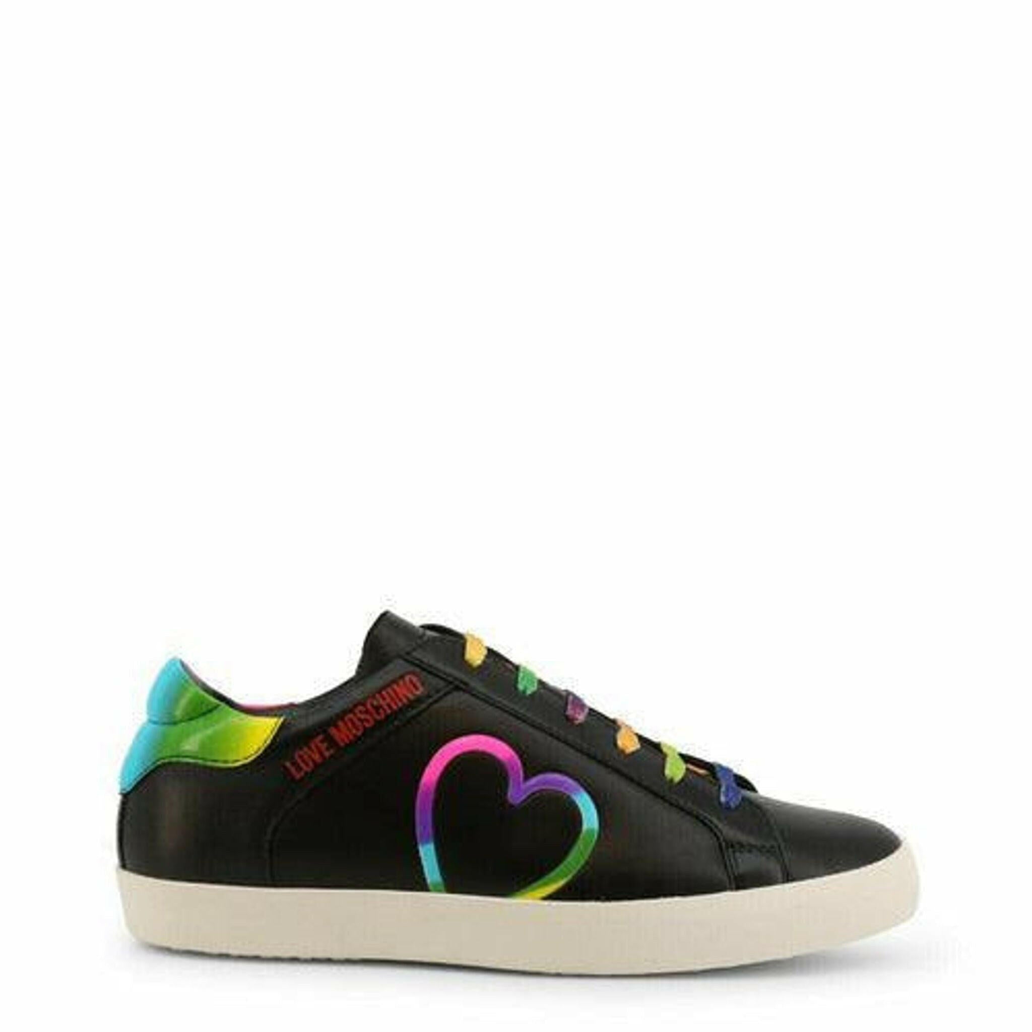 Black Rainbow Leather Sneakers.