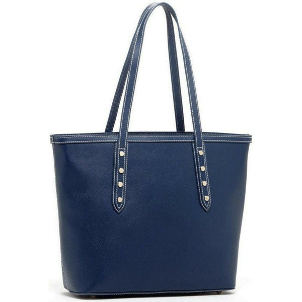 Blue Leather Shoulder Bag