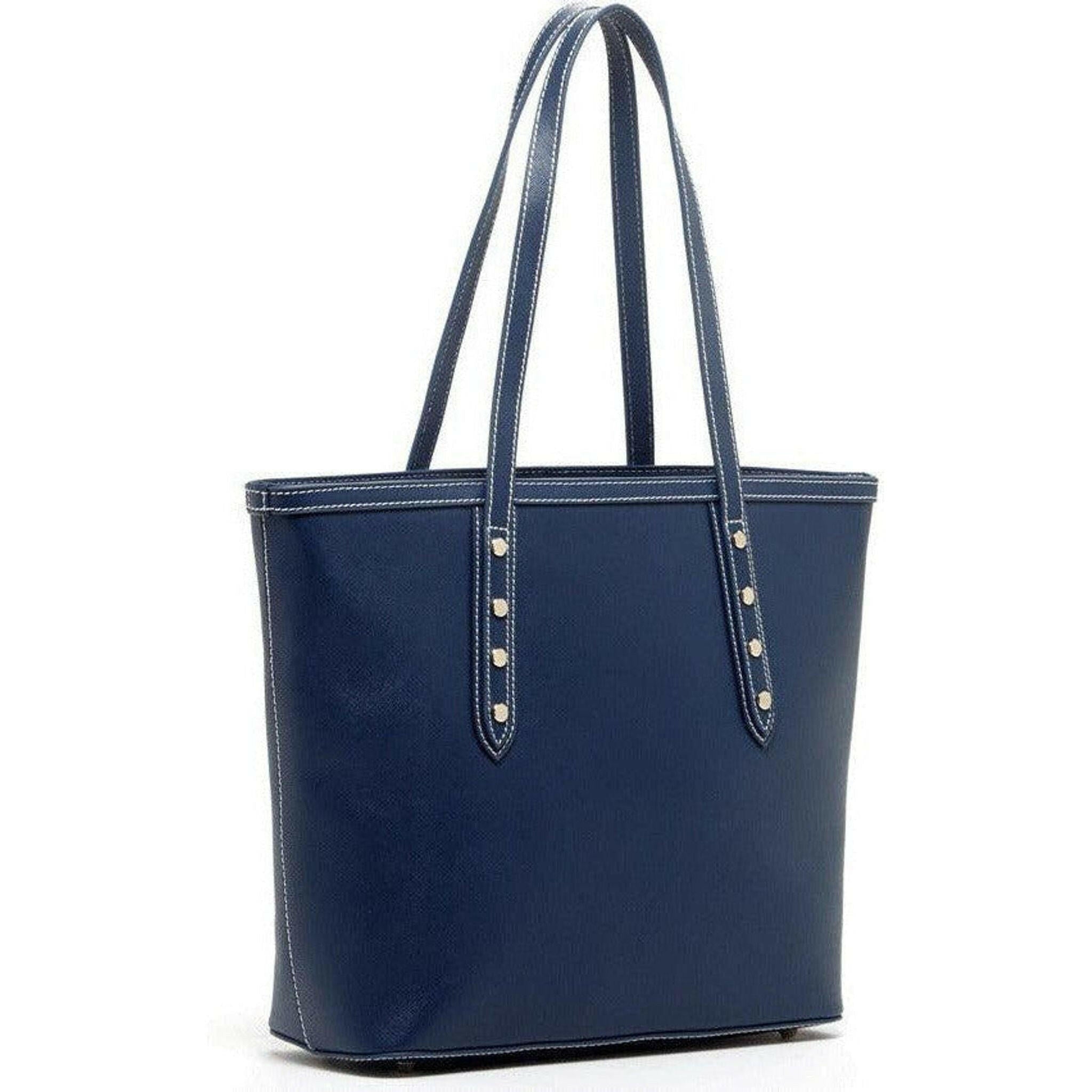 Blue Leather Shoulder Bag.