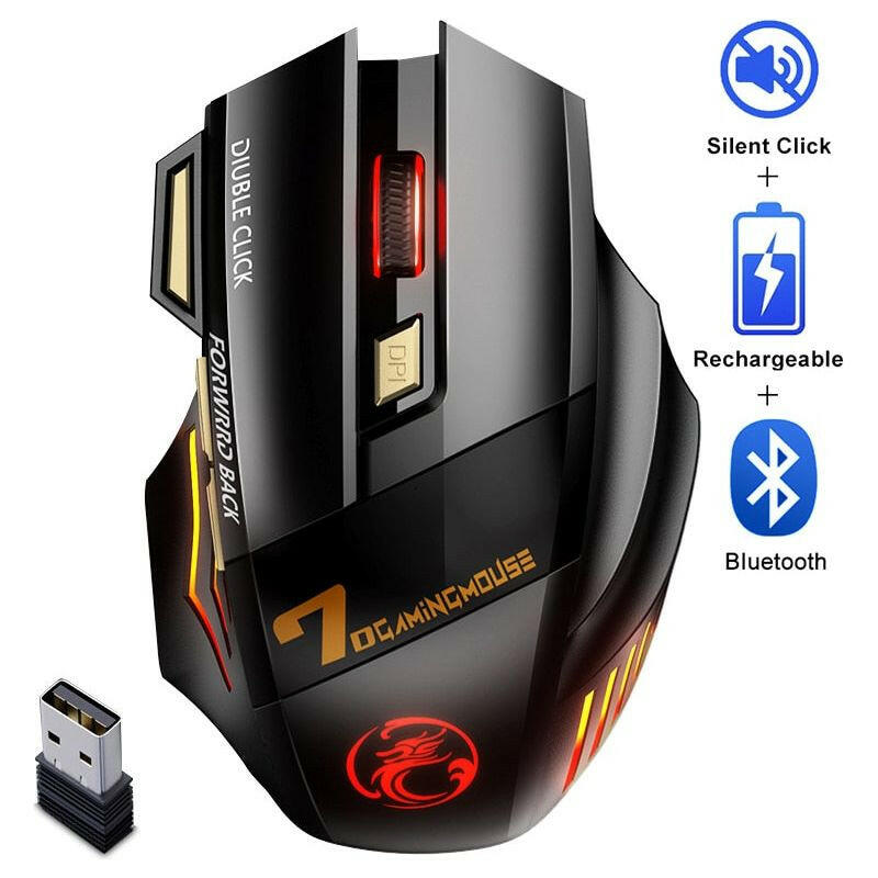 Bluetooth Wireless Silent Ergonomic Gaming Mouse |  quirkitrendz.