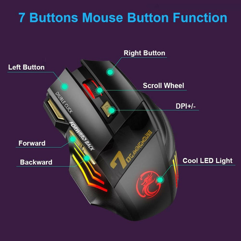 Bluetooth Wireless Silent Ergonomic Gaming Mouse |  quirkitrendz.