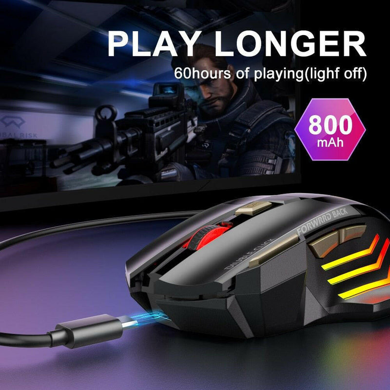 Bluetooth Wireless Silent Ergonomic Gaming Mouse |  quirkitrendz.