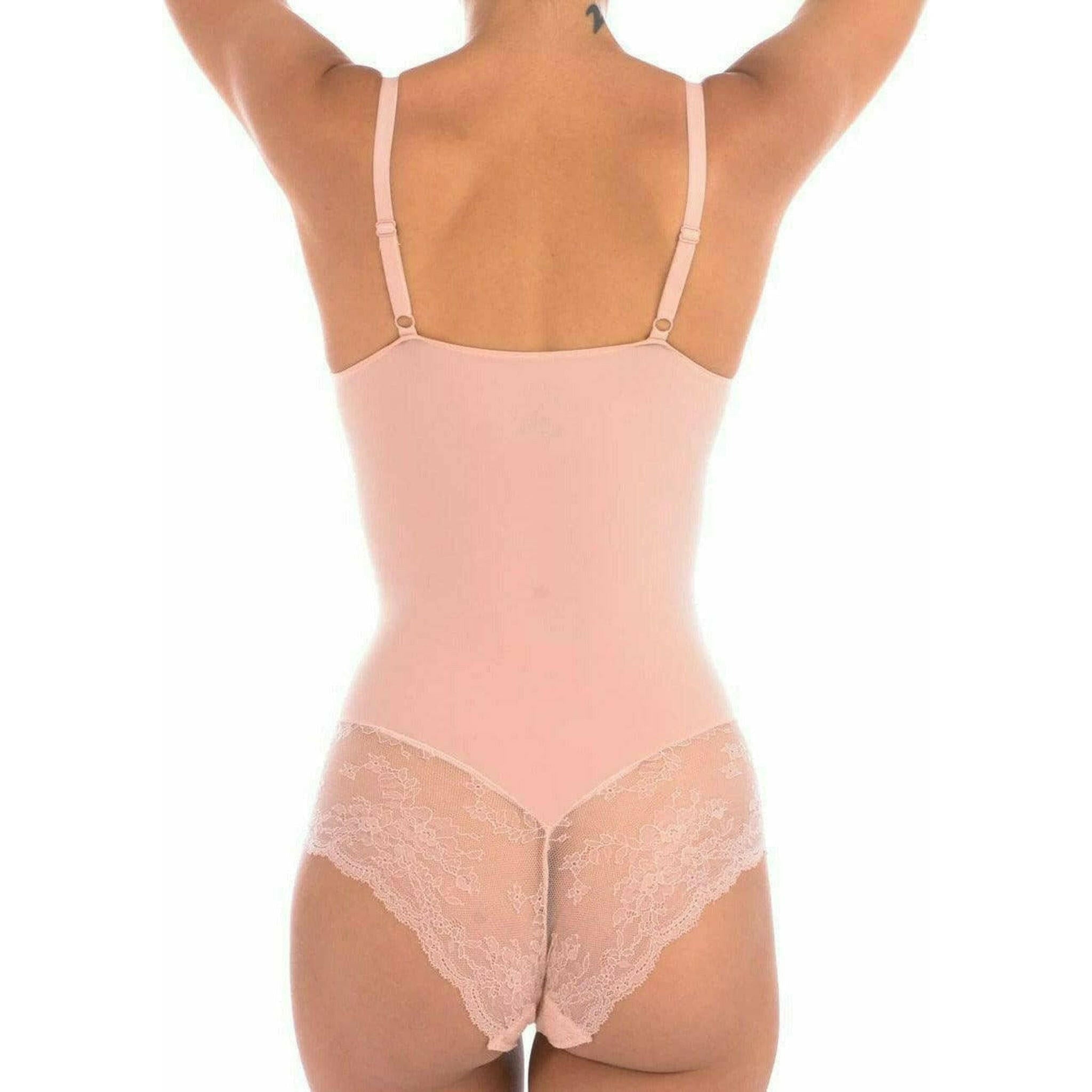 Bodysuit Shaper with Sexy Lace in Blush.