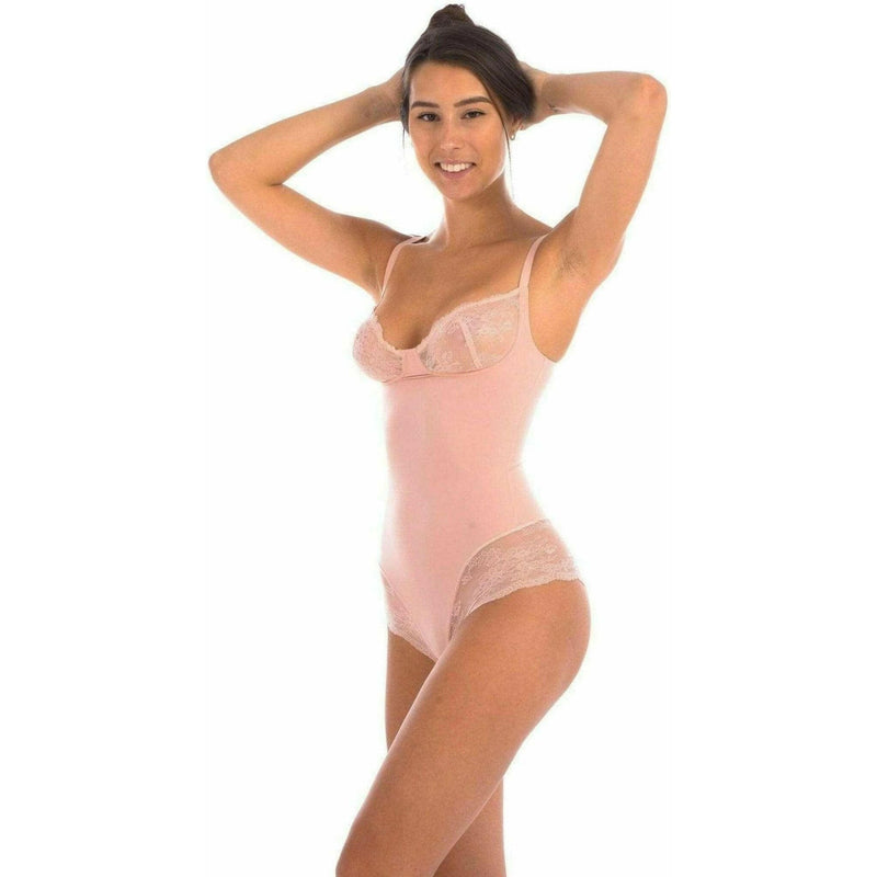 Bodysuit Shaper with Sexy Lace in Blush