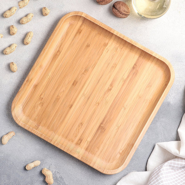 Bamboo Square Plate 10" x 10" For Appetizers / Barbecue