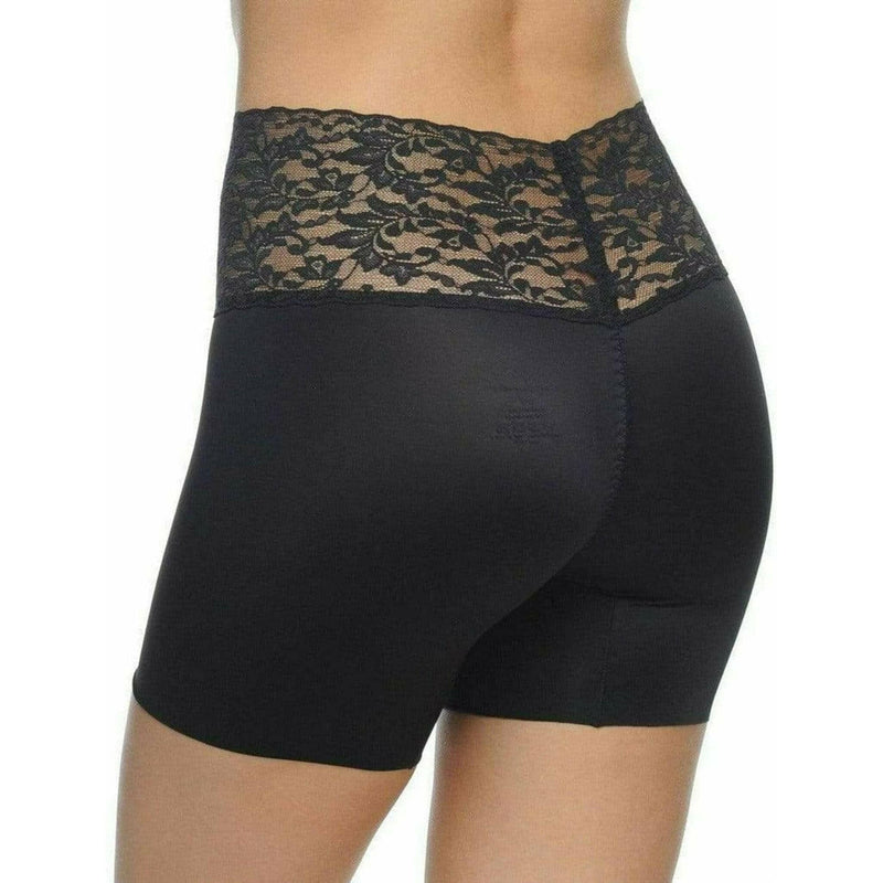 Boy Short Slimmer with Lace Waist Band in Black