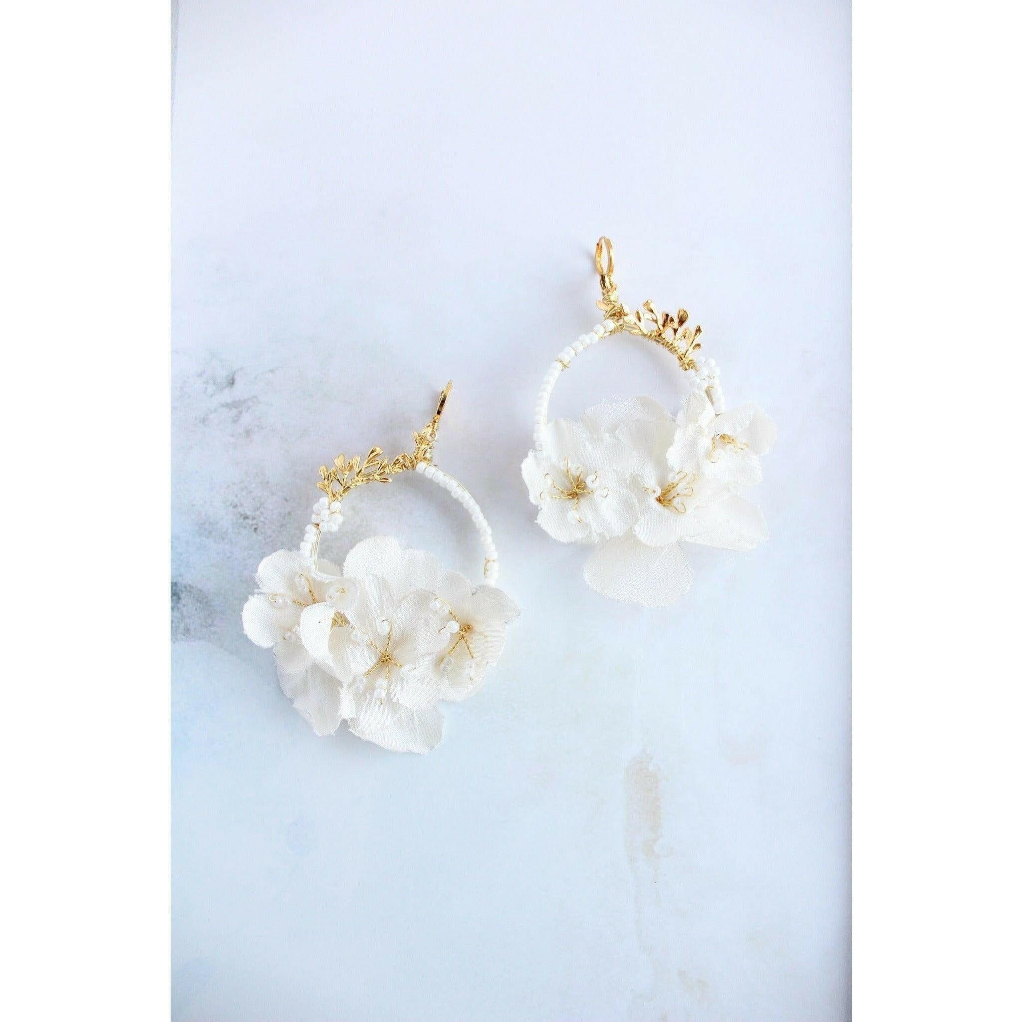 Bridal Floral Statement Earrings.