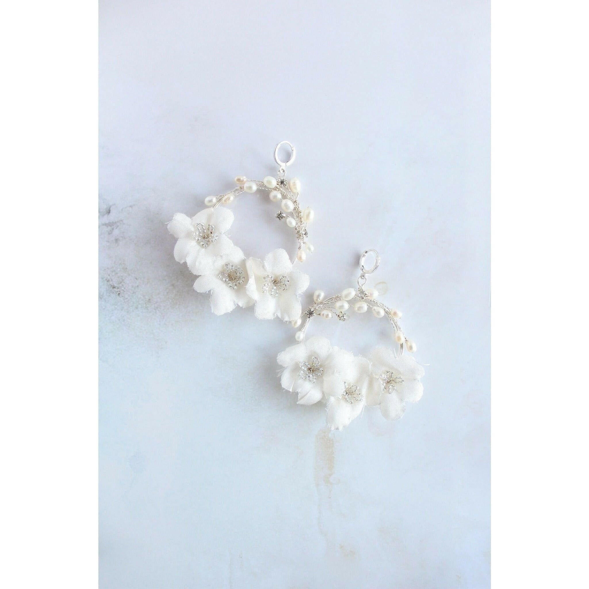 Bridal Floral Statement Earrings.