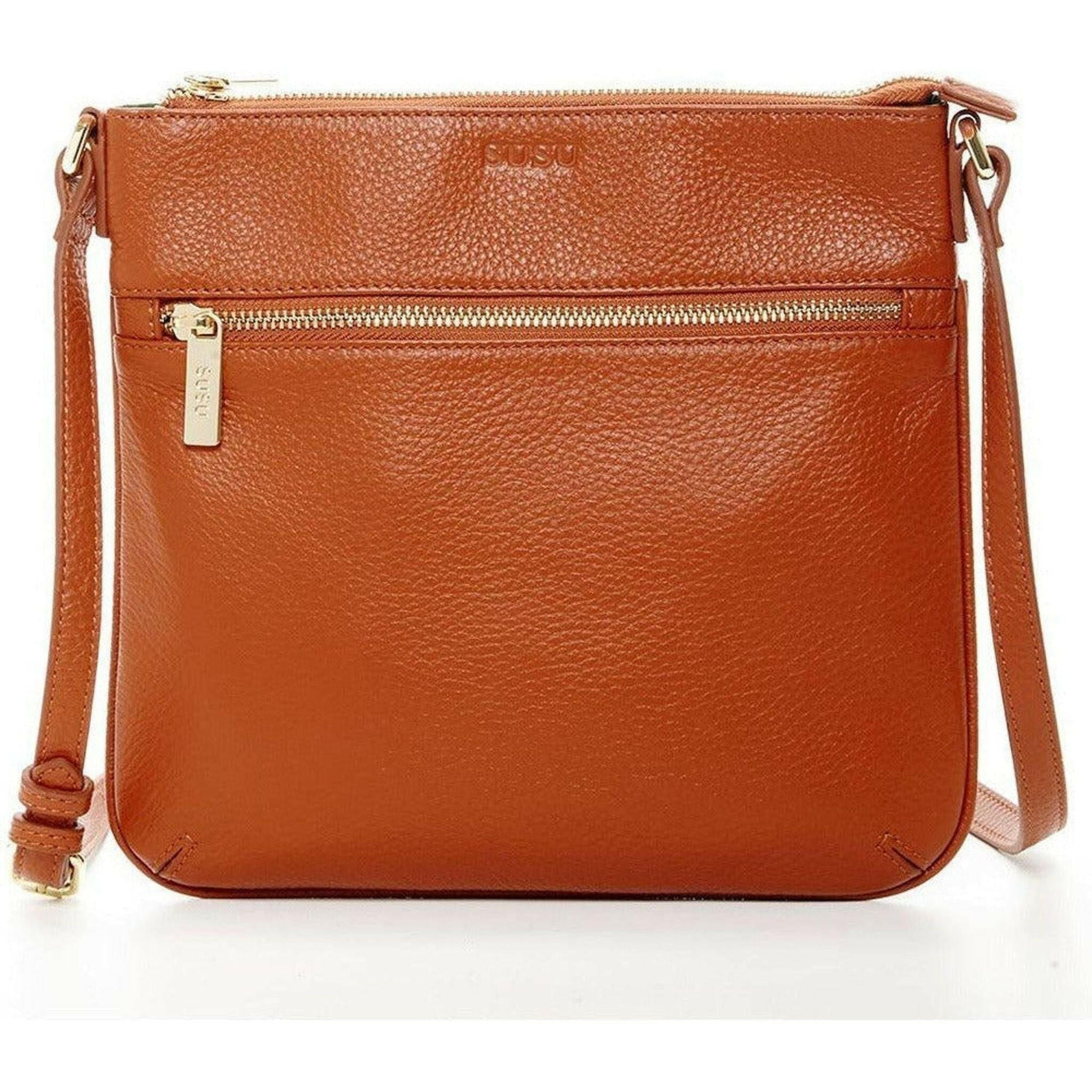 Brown Leather Crossbody Bag.