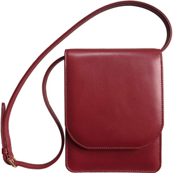 Buffed Leather Mini Vertical Shoulder Bag