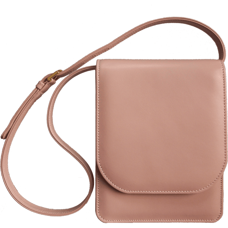 Buffed Leather Mini Vertical Shoulder Bag