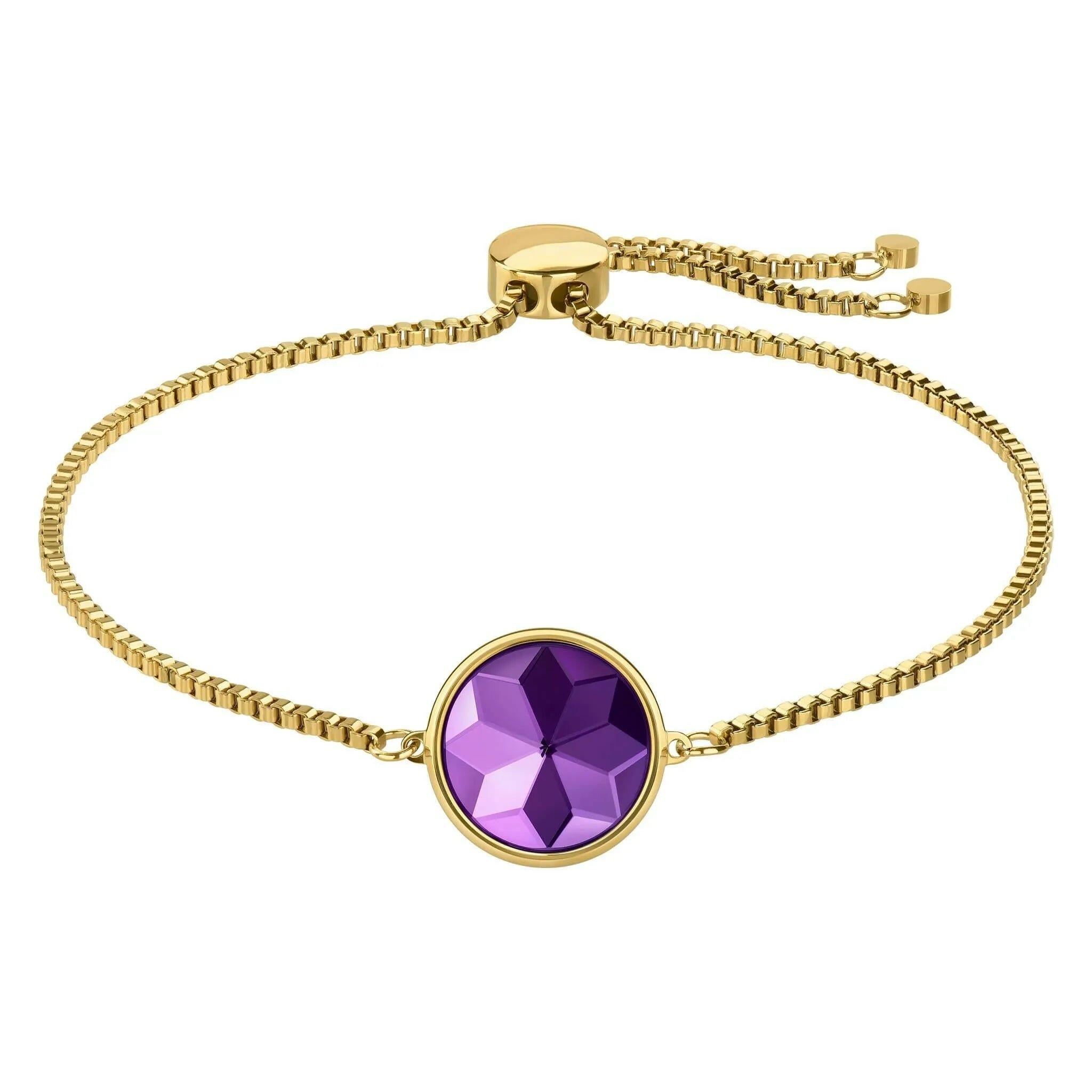 Facet Pendant Bracelet Gold Purple.