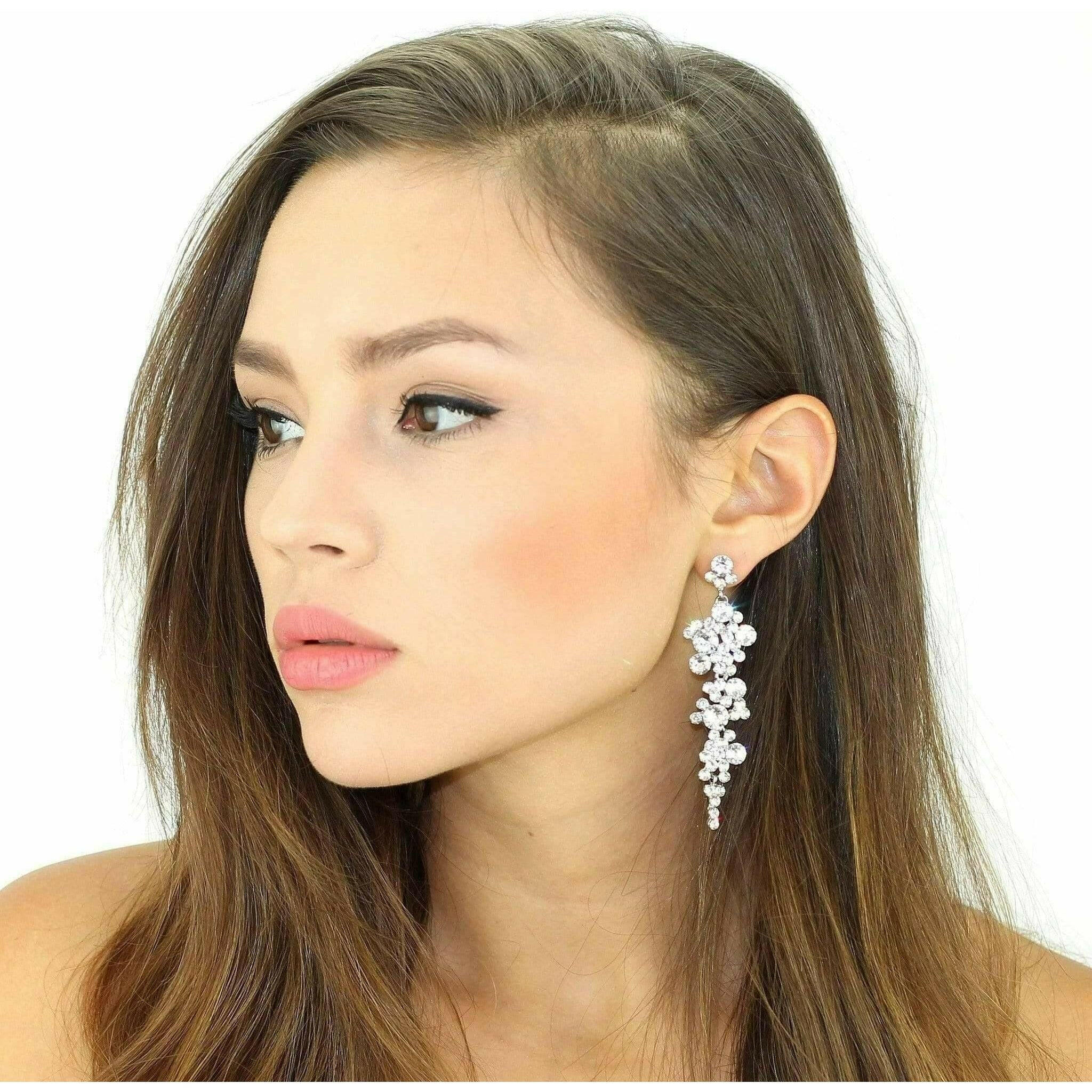 Cascading Crystals Earrings.