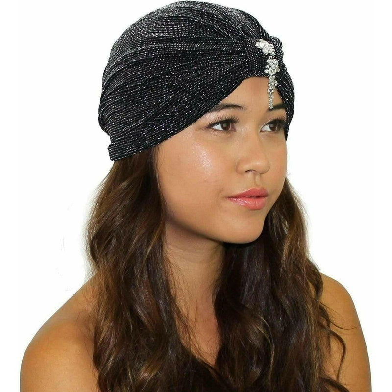 Cascading Crystals Glitter Turban