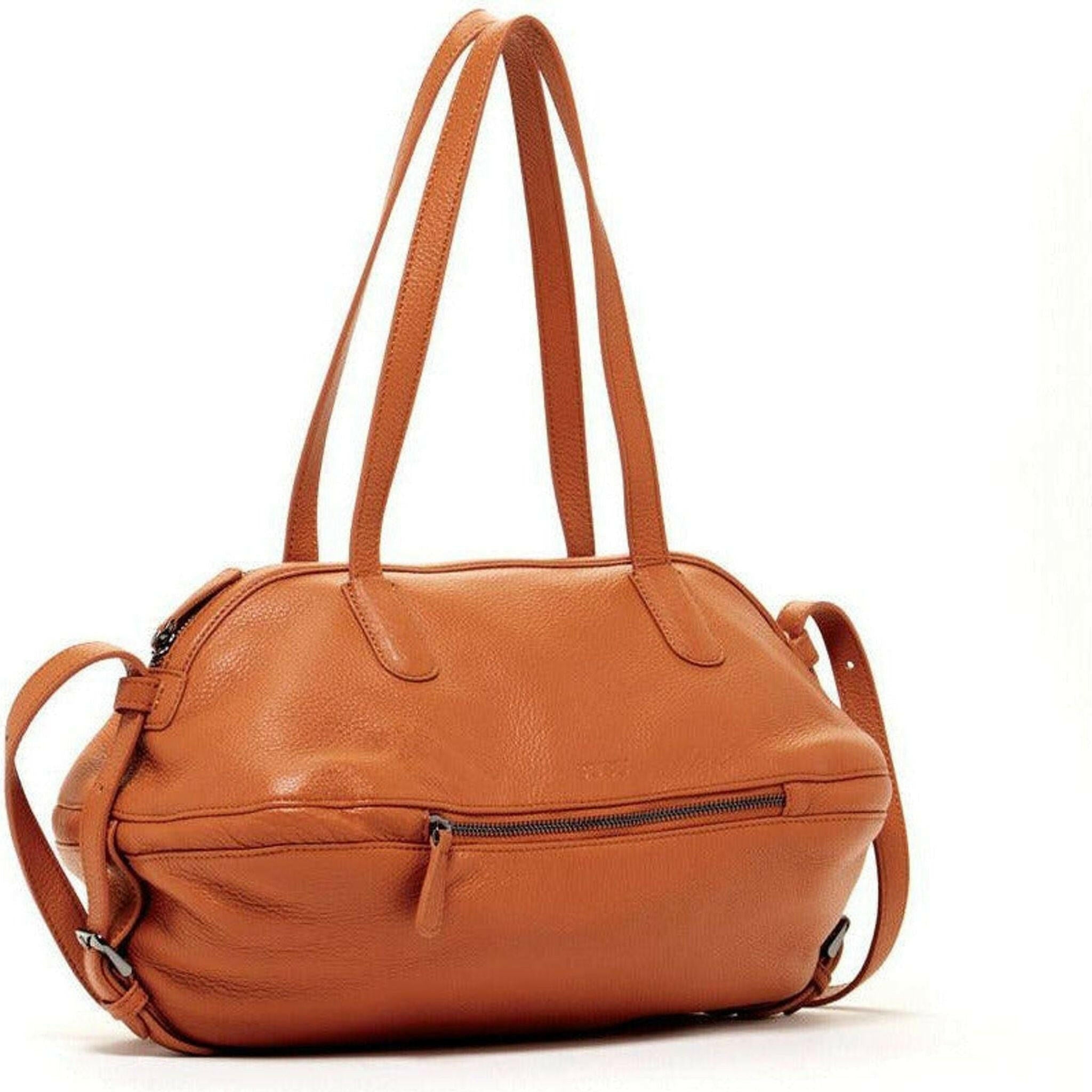 Catherine Leather Satchel Bag in Brown.