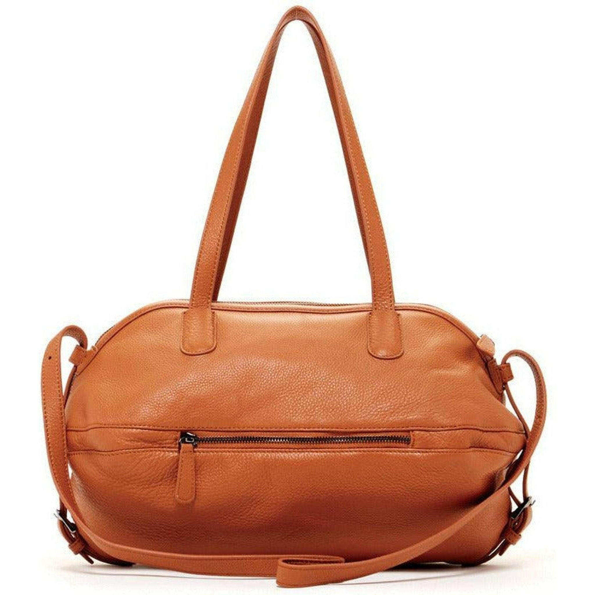 Catherine Leather Satchel Bag in Brown.