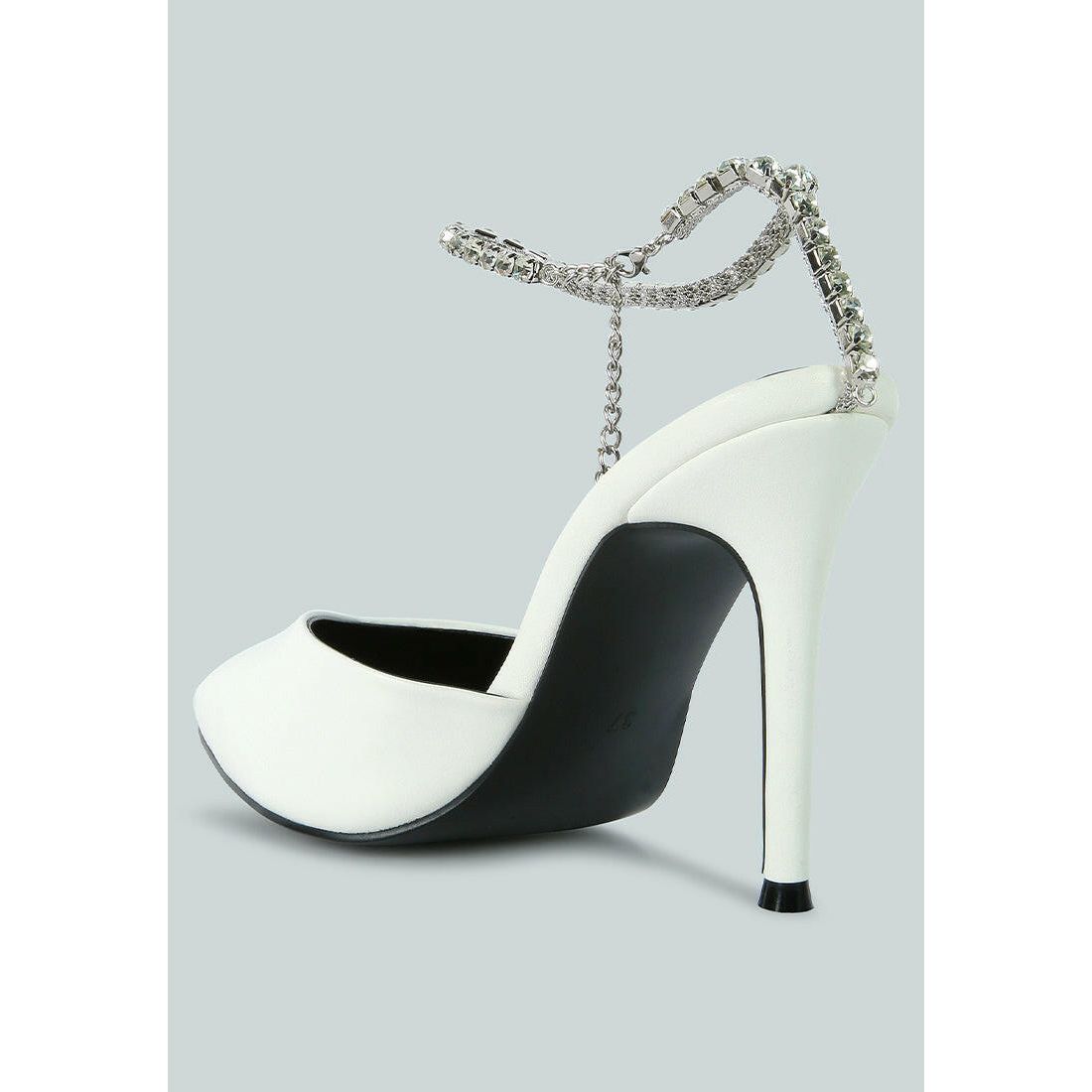 Joyce Diamante Embellished Stiletto Mule Sandals.