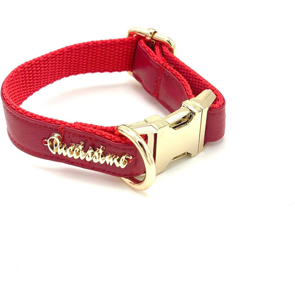 Cherry Red Leather Collar