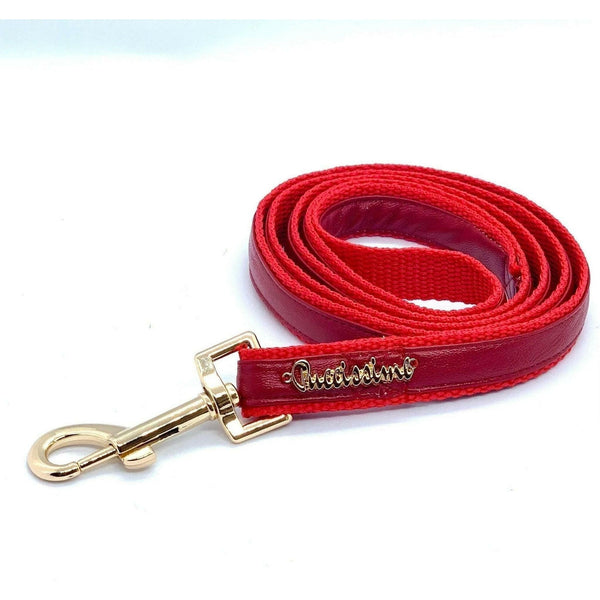 Cherry Red Leather Leash